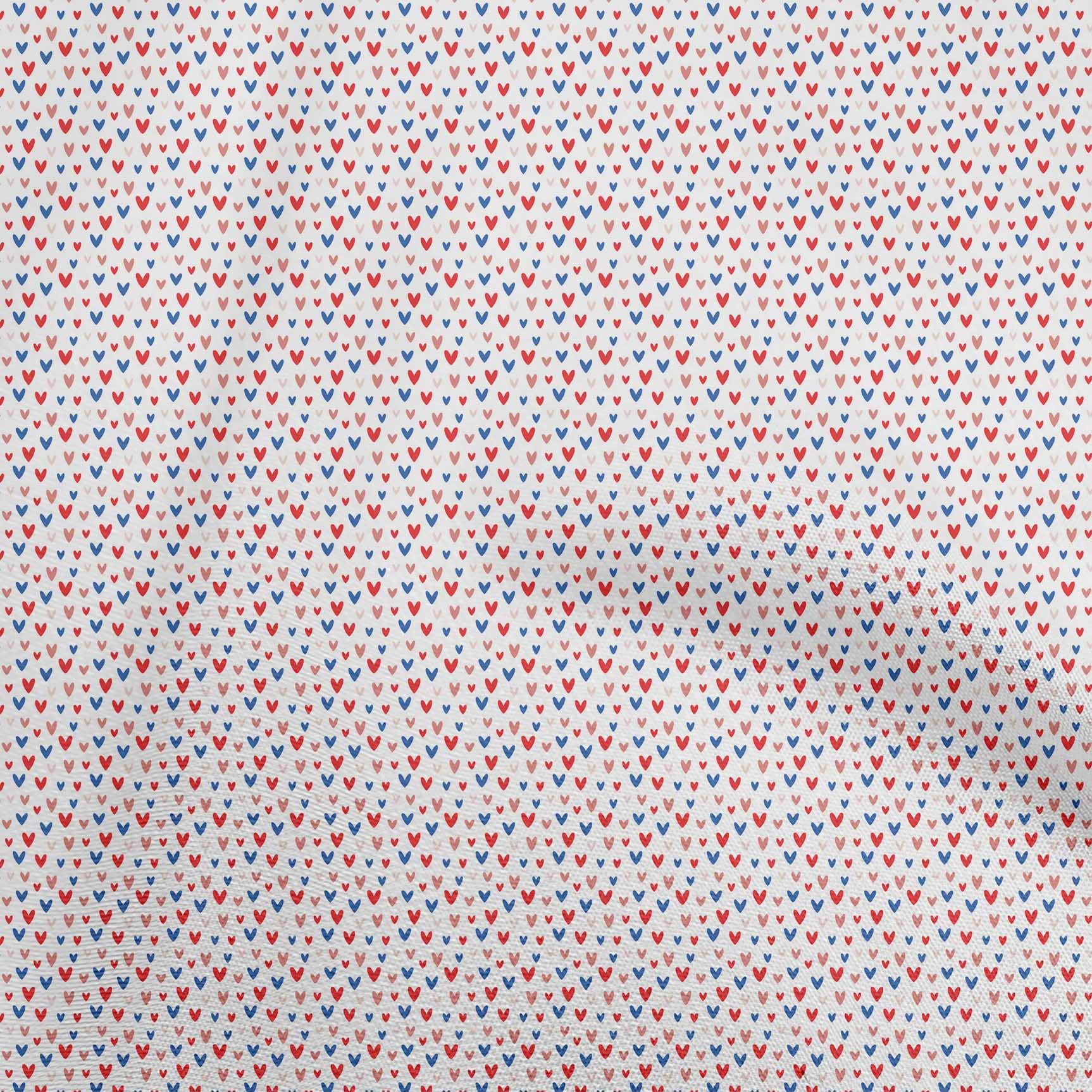 Valentine's Day Heart Print Polyester Spandex Fabric - 56 Inch Wide Red DIY Quilting & Clothing Material for Crafts, Dresses, and Home Decor