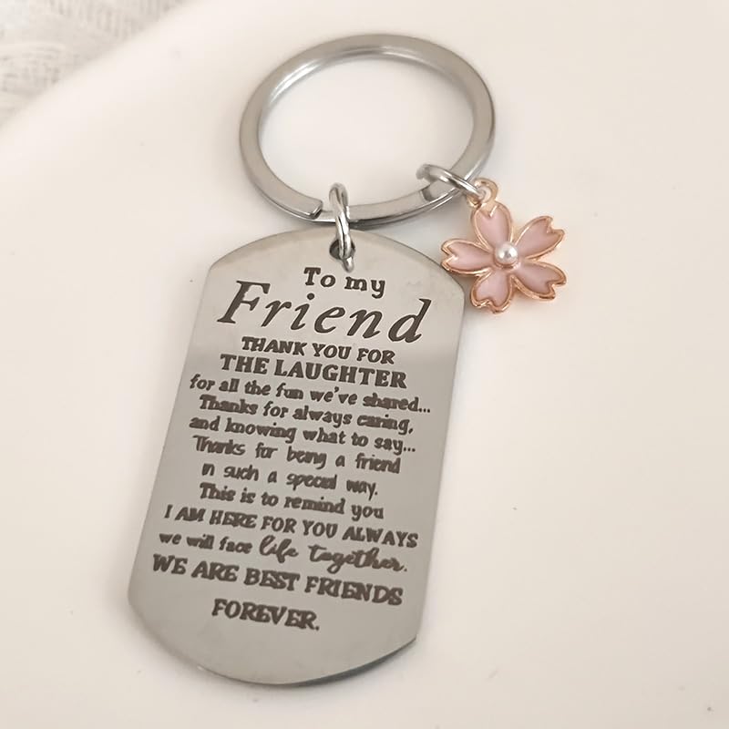 Best Friend Keychains for Women - Cute BFF Gifts for Christmas, Birthday, Friendship Day - Personalized Engraved Keyrings for Bestie, Sister, Girlfriend (Great for Everyday Carry & Gift Giving Occasions)