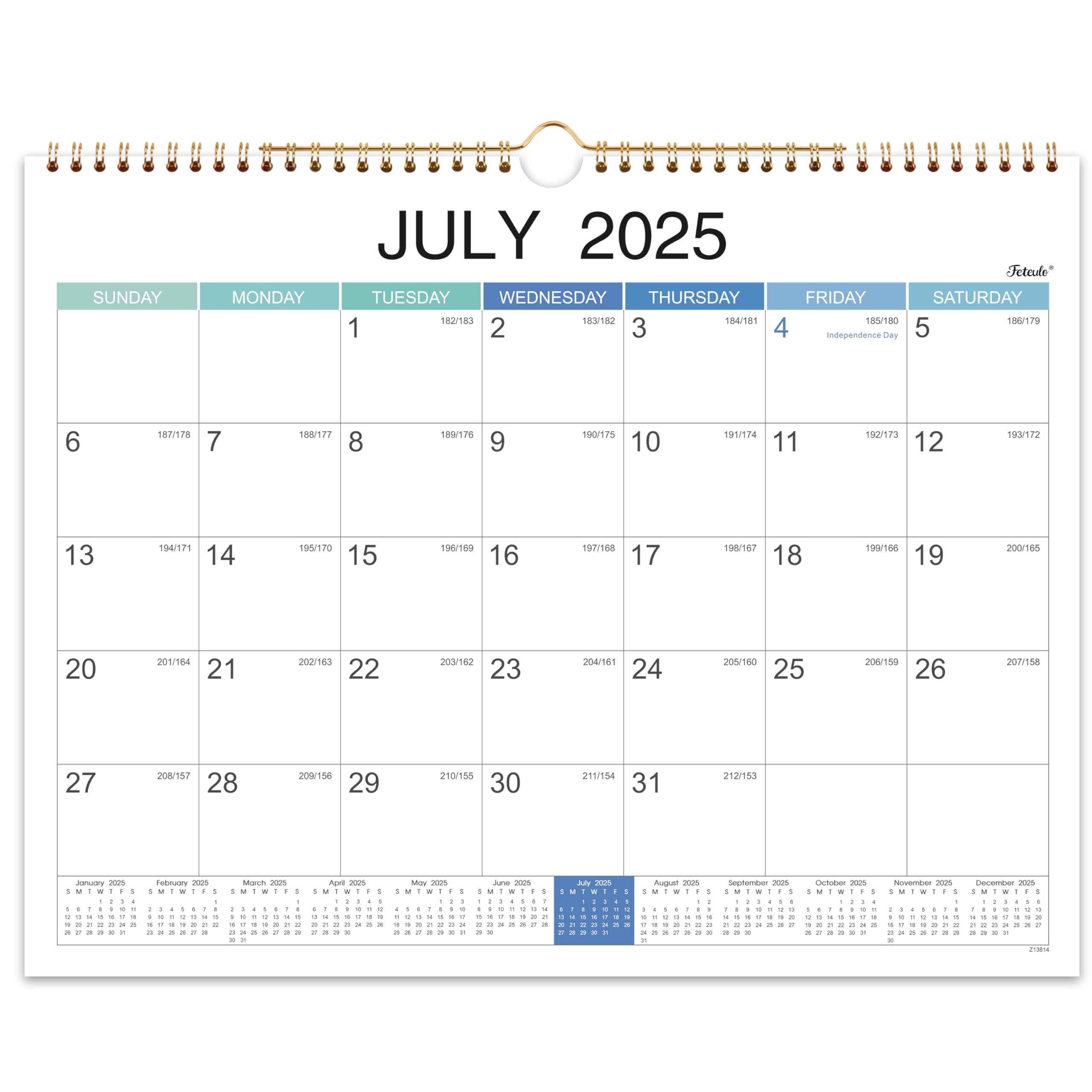 2025-2026 Wall Calendar Planner | 18-Month Hanging Calendar (July 2025 - December 2026) | 15
