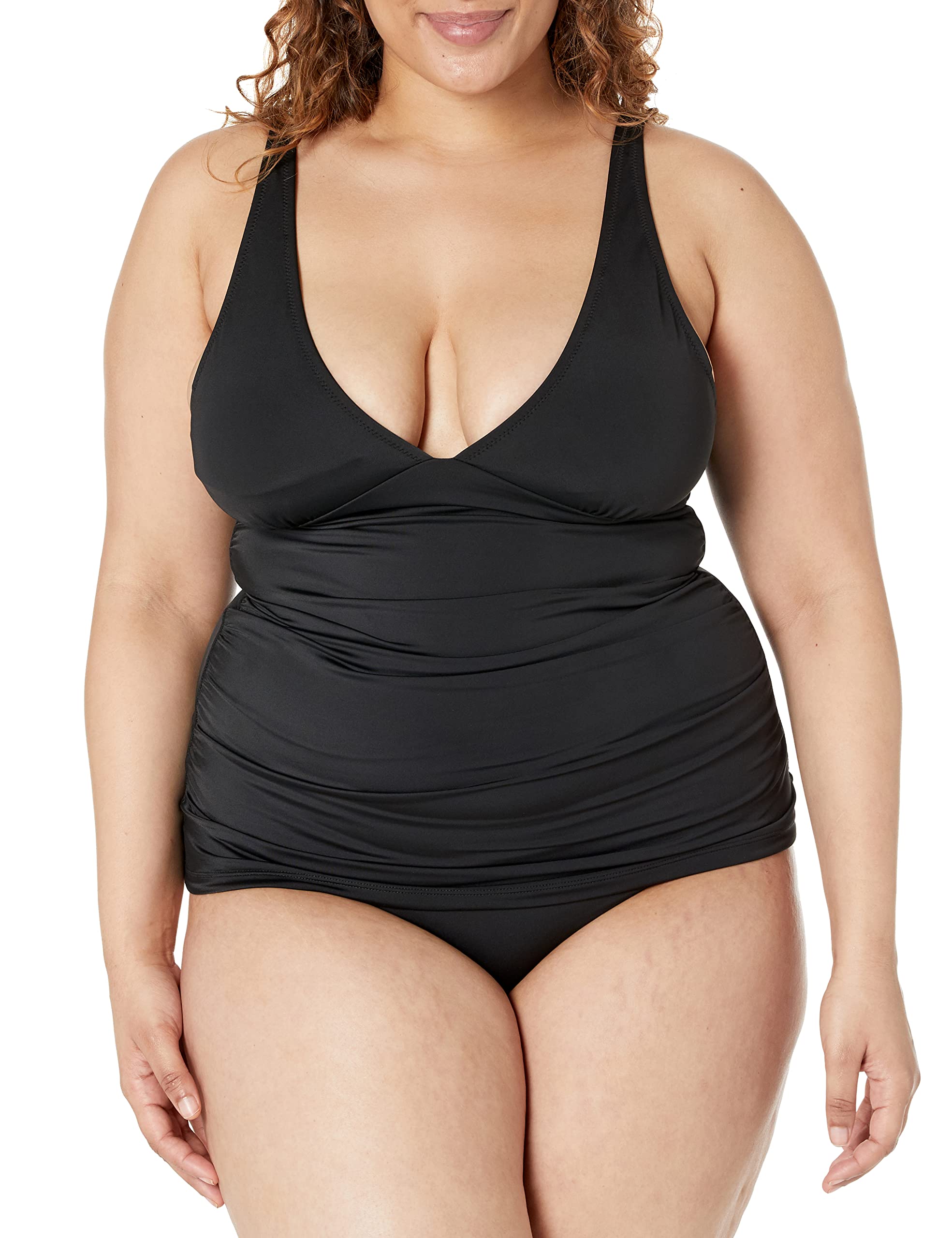 Amazon Essentials Women's Tankini Swim Top - Plus Size Swimwear for Women | Perfect for Beach Vacations, Pool Parties & Summer Getaways