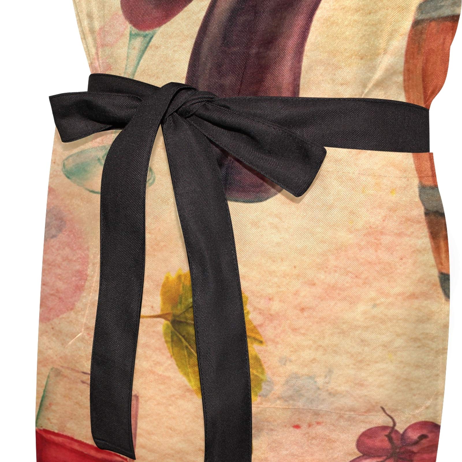 SUABO Wine Grapes Kitchen Apron with Pockets for Cooking, Baking & Grilling - Chef Apron for Women & Men - Perfect for Home Cooking, BBQ Parties & Professional Kitchens