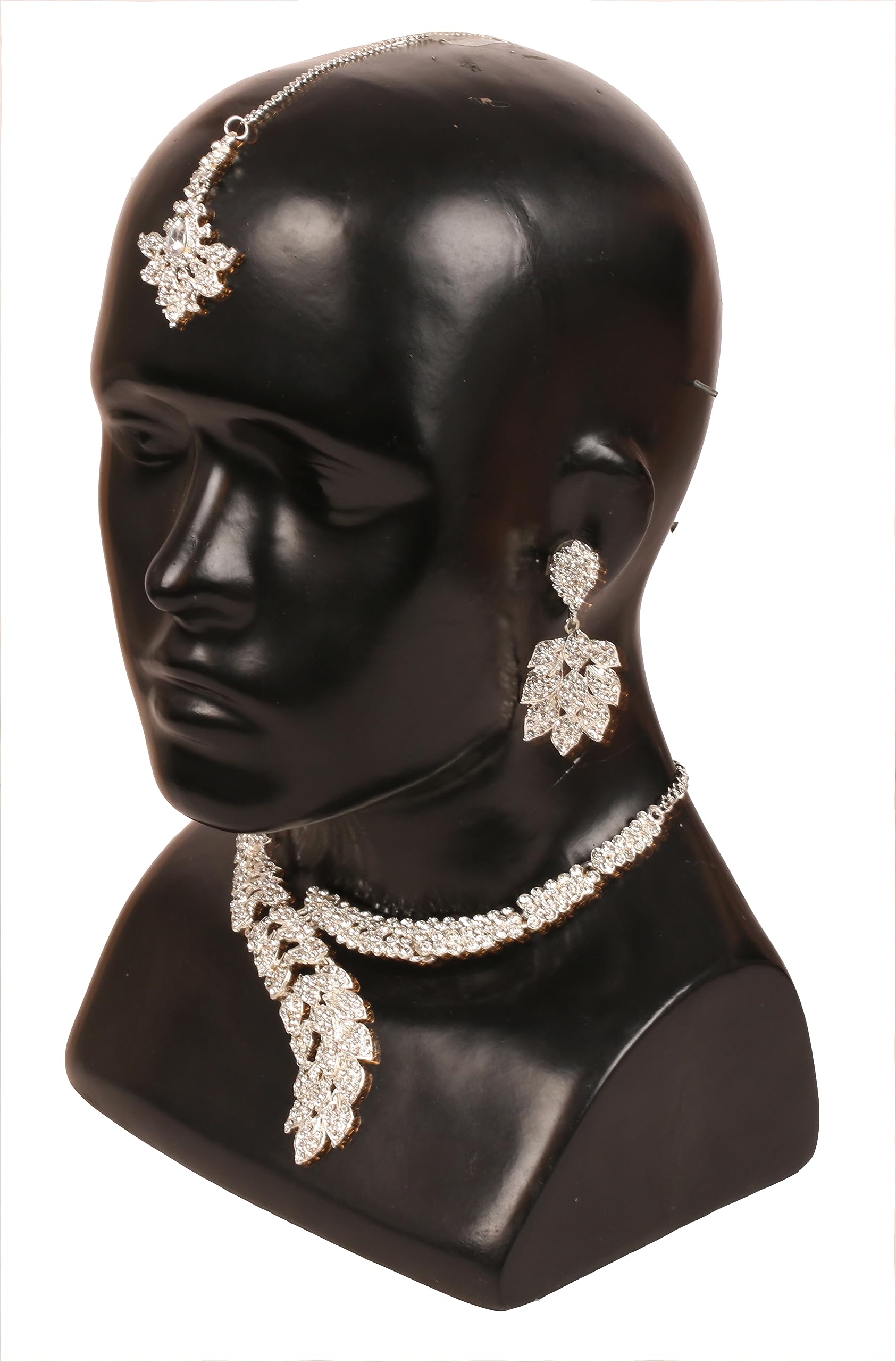 Indian Hollywood Paisley Scarf Crystal Necklace Set for Women - Party & Wedding Jewelry