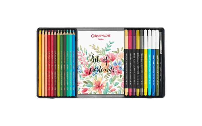 Caran d'Ache Botanical Coloring and Lettering Set - Premium Art Supplies for Calligraphy, Hand Lettering & Adult Coloring Books | Perfect for Artists, Designers & Creative Hobbies