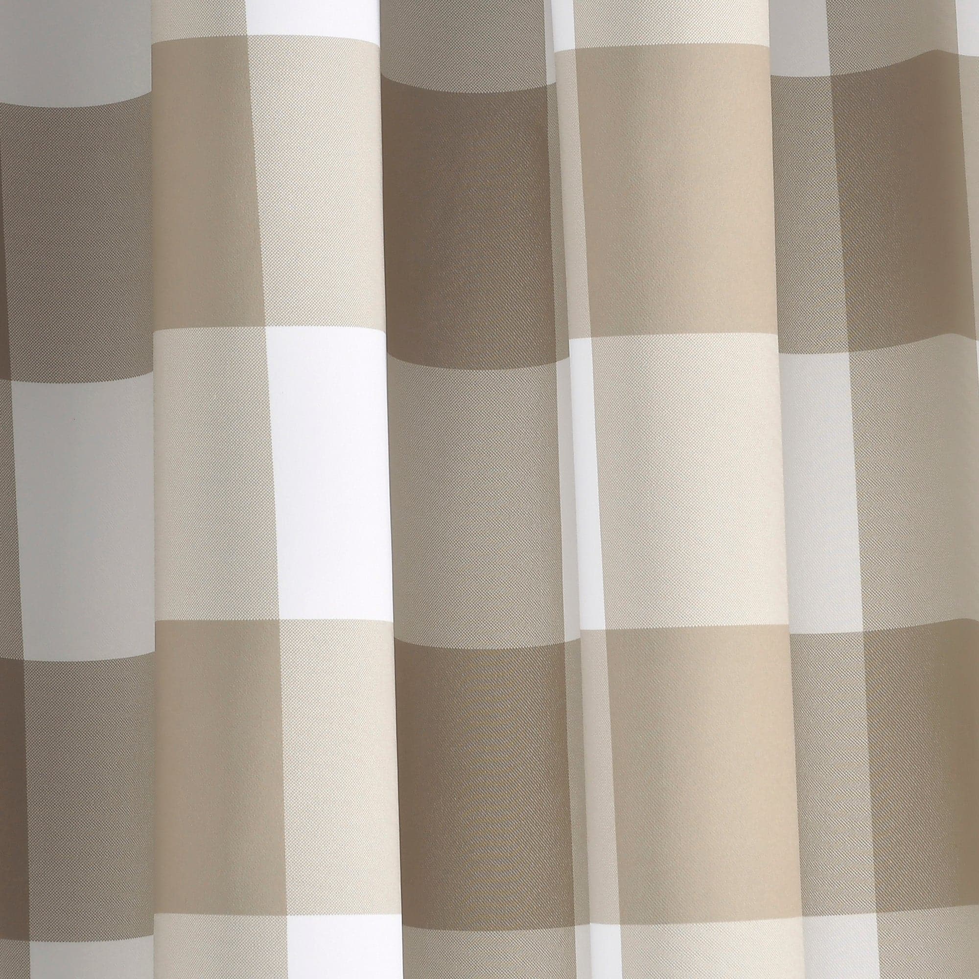 Kelly Checker Light Filtering Window Curtain Panel Set - Blackout Sheer Drapes for Living Room, Bedroom & Office - Soft Textured Fabric with Modern Checkerboard Design