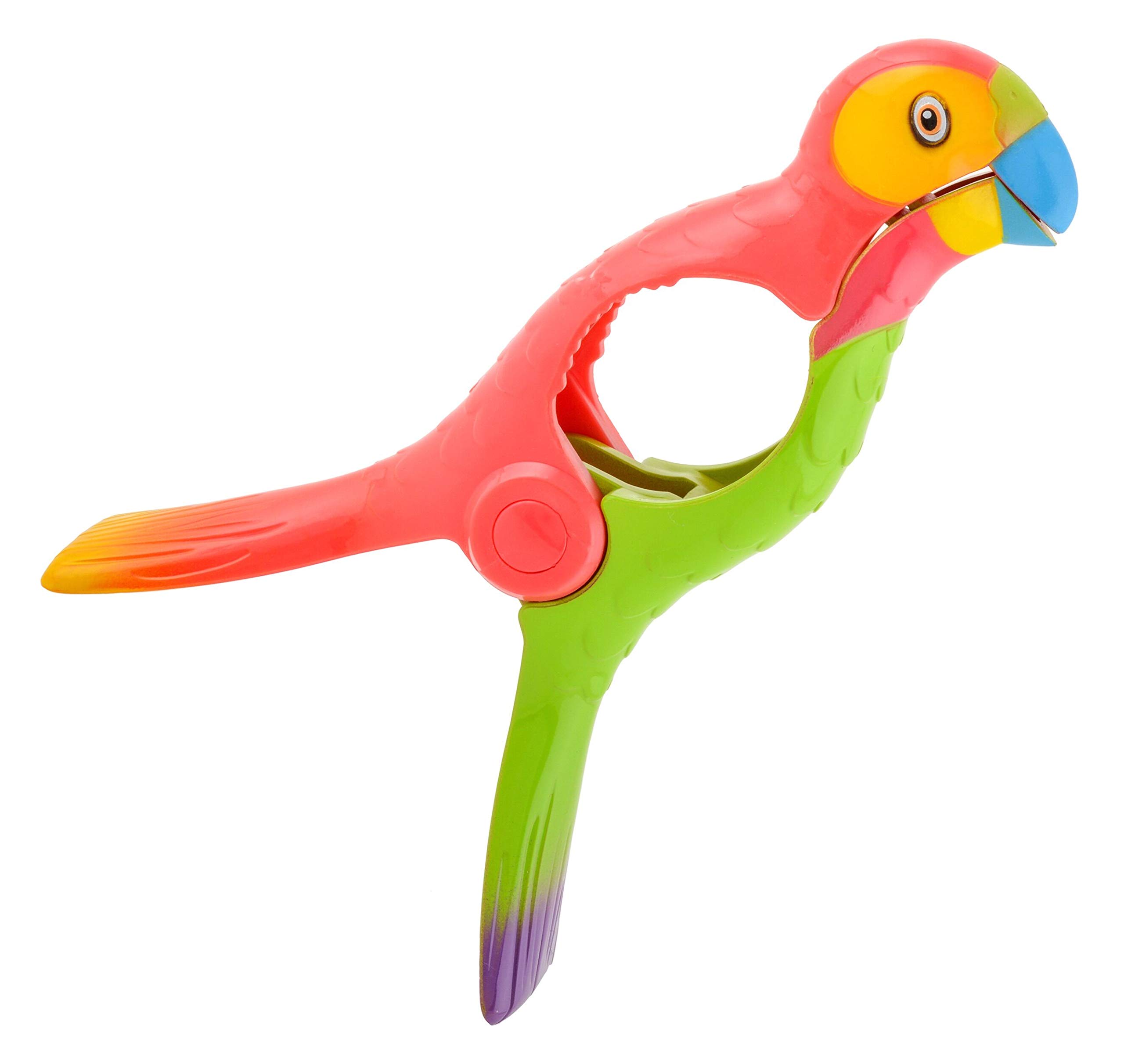 O2COOL Parrot BocaClips - 2-Pack Beach Towel Holders for Pool, Patio & Travel - Secure, Portable Towel Clips with Assorted Styles - Perfect for Beach Days, Poolside Lounging & Outdoor Adventures