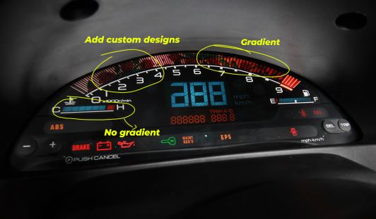 Illumaesthetic Honda S2000 AP1 Gauge Faces - High Visibility Custom Dashboard Instrument Cluster for Night Driving & Racing