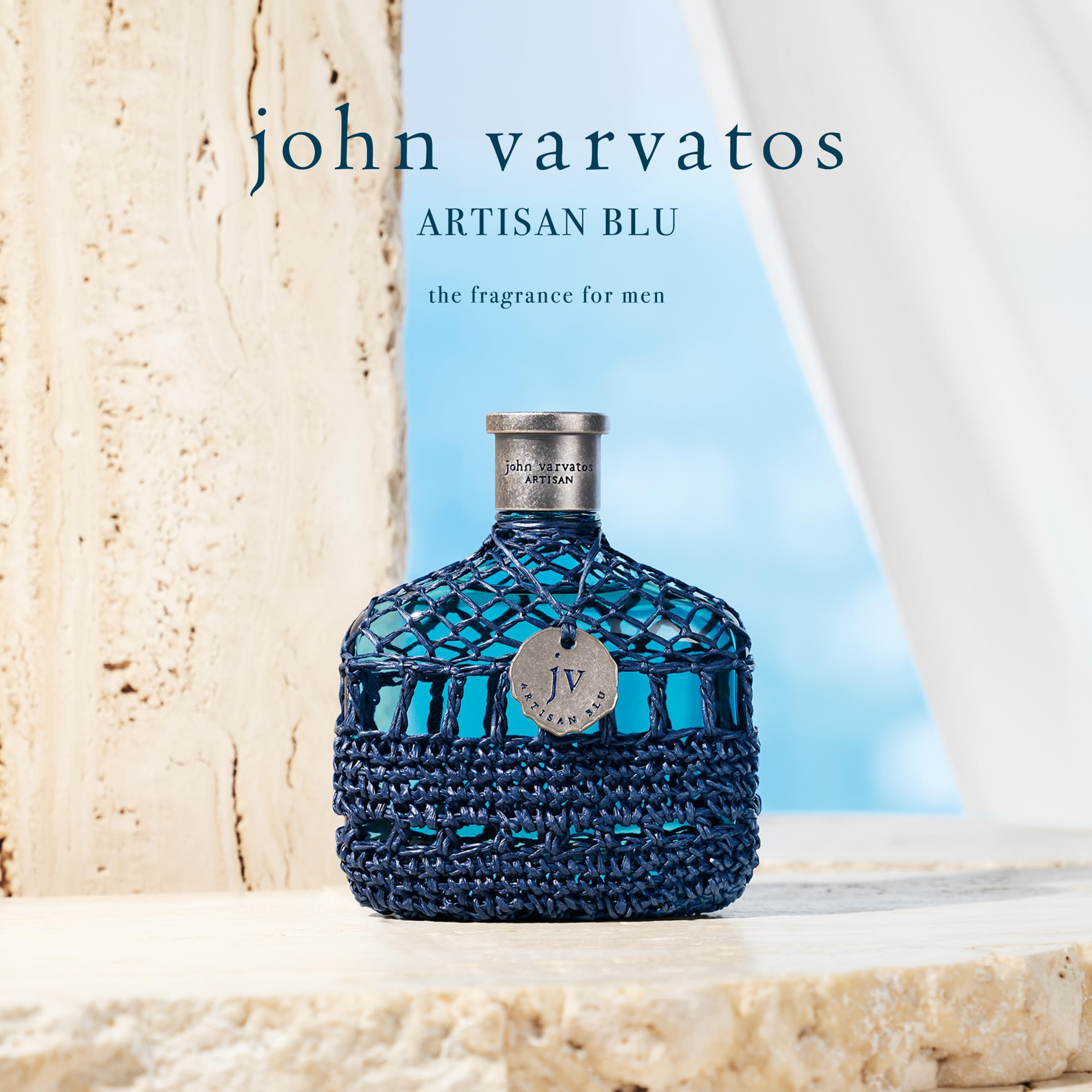 John Varvatos Artisan Blu Eau de Toilette for Men - Fresh Marine Fougere Cologne with Basil, Pine & Geranium Notes | Daytime & Evening Wear, Gift for Him, Office & Date Night Fragrance