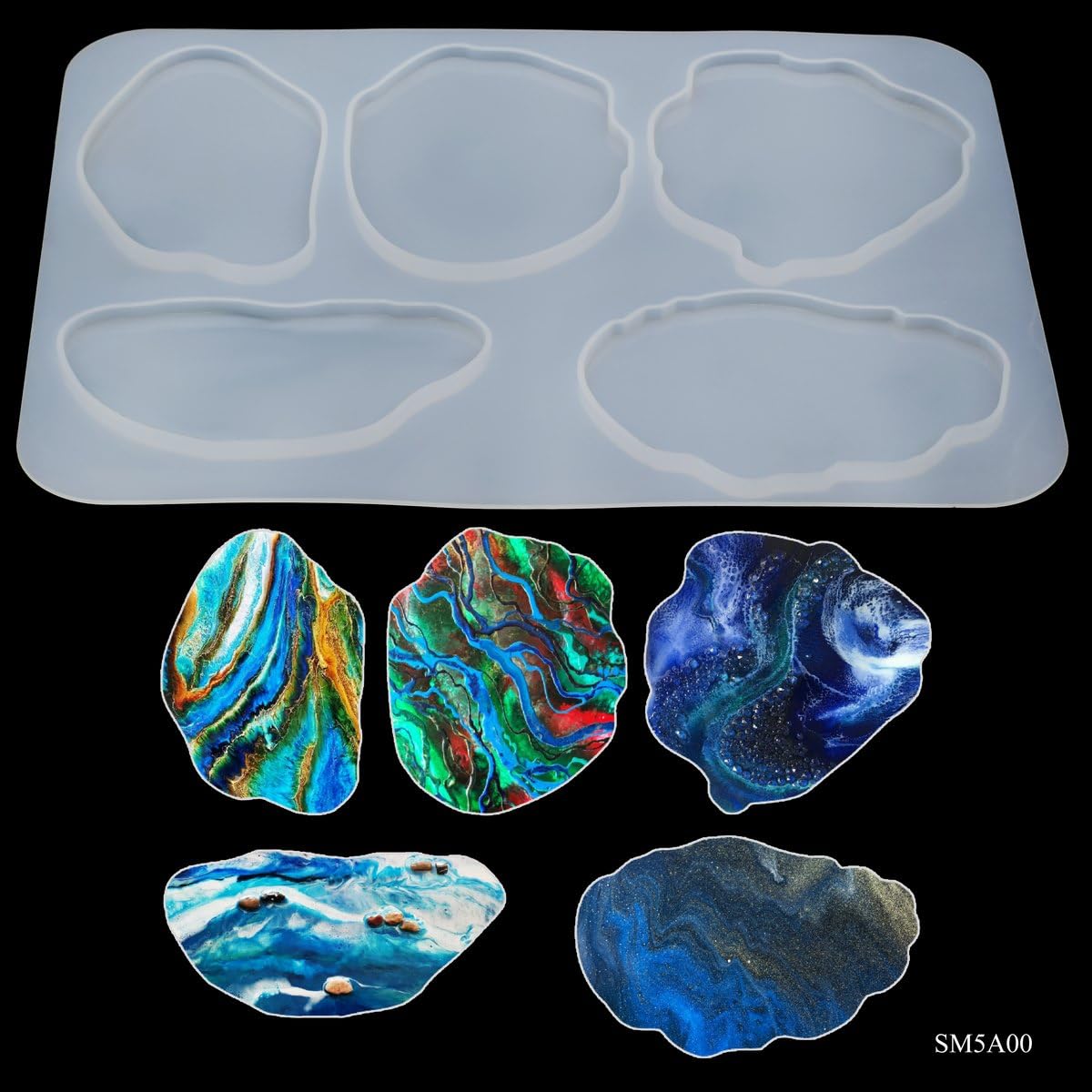 R&H Silicone Cloud Coaster Mold Set for Resin Art, Epoxy Coasters, Soap, Wax & Candle Making - Perfect for DIY Crafts, Home Decor & Gift Ideas