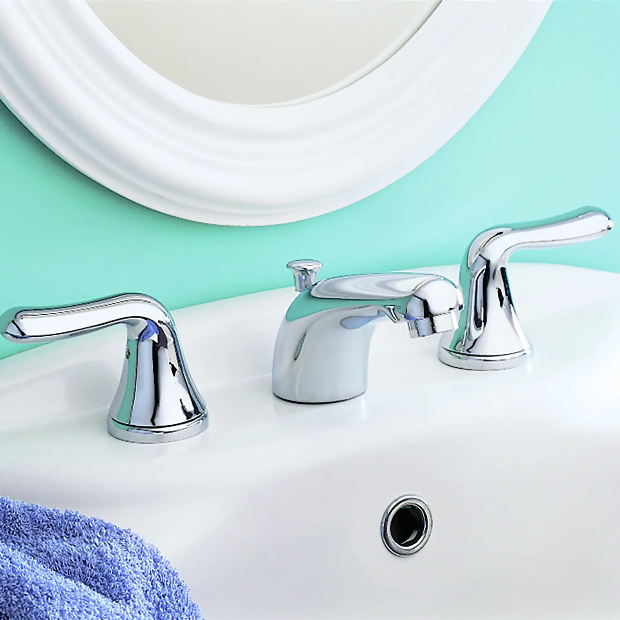 Colony® Soft 8 Inch Widespread 2 Handle Bathroom Faucet - 1.2 GPM/4.5 LPM Water-Saving Design with Lever Handles - Perfect for Modern Bathroom Vanities and Powder Rooms