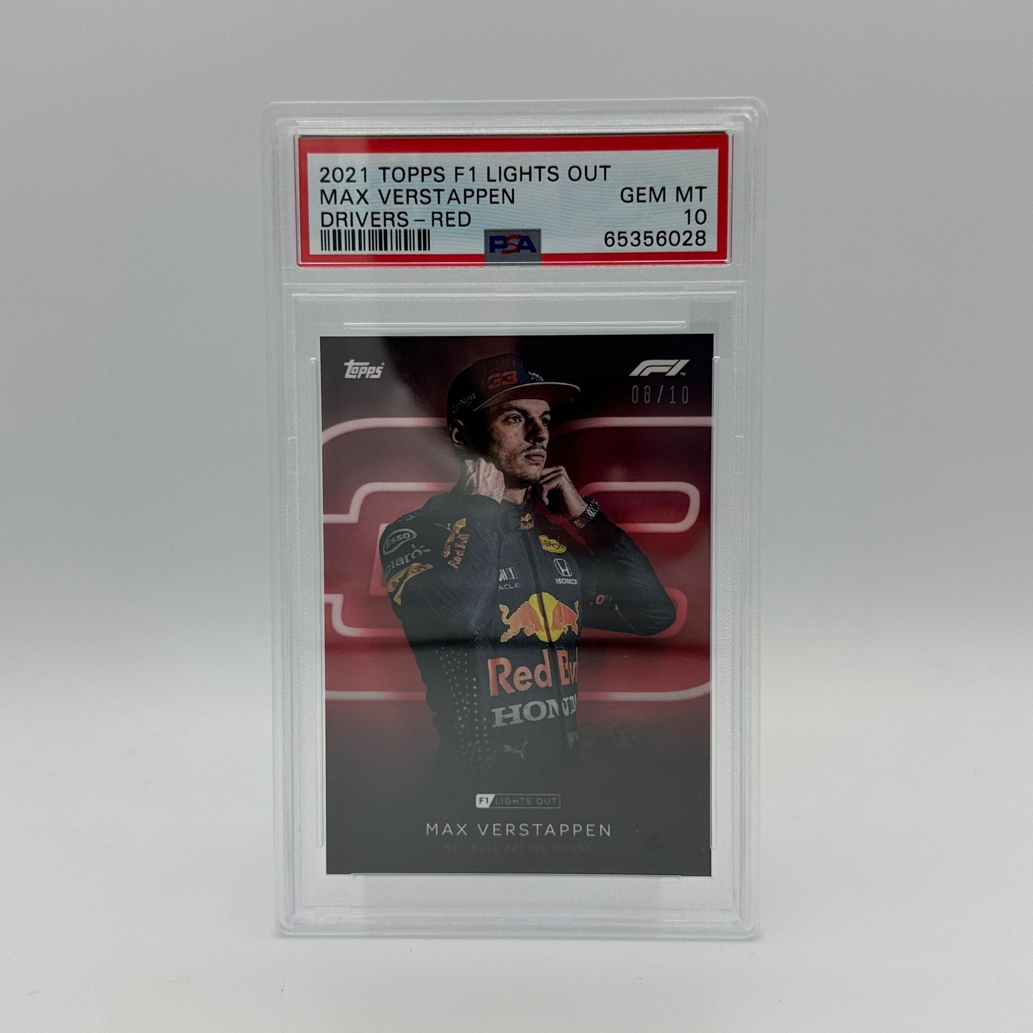 PSA 10 2008 Max Verstappen Red Parallel Racing Card - Perfect for Collectors, Sports Memorabilia & Formula 1 Fans