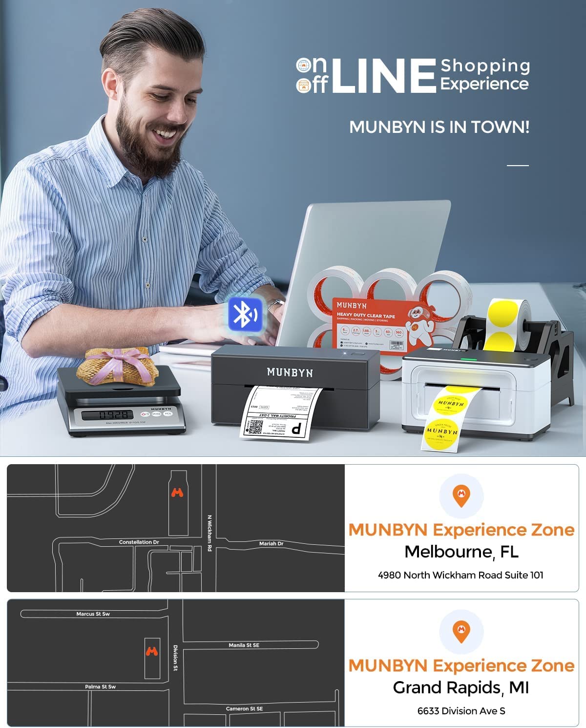 MUNBYN Shipping Label Printer RealWriter 941 - 4x6 Thermal Label Printer for USPS, UPS, FedEx | USB Home & Small Business Shipping Labels | Compatible with macOS & Windows | Perfect for Etsy, eBay & Amazon Sellers