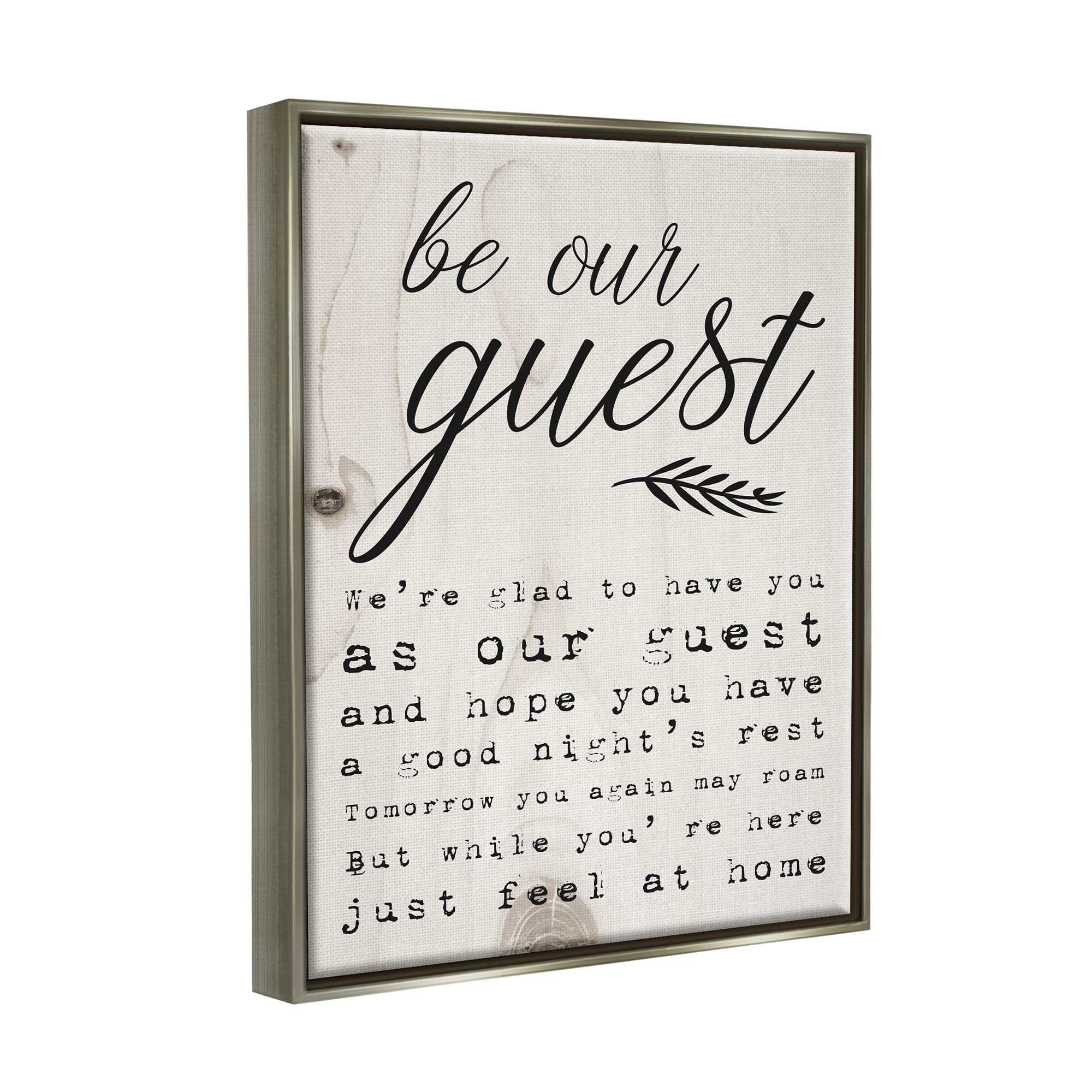 Stupell Industries 'Be Our Guest' Poem in Cursive - Elegant Wall Art by Daphne Polselli | Perfect for Home Decor, Living Room, Bedroom & Gift Ideas