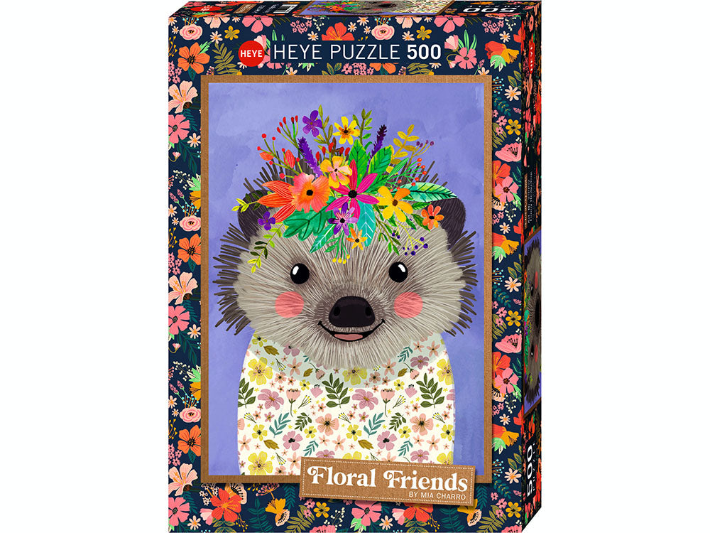 500-Piece Heye Floral Friends Hedgehog Jigsaw Puzzle for Adults – Fun & Relaxing Home Activity, Perfect Gift for Puzzle Lovers