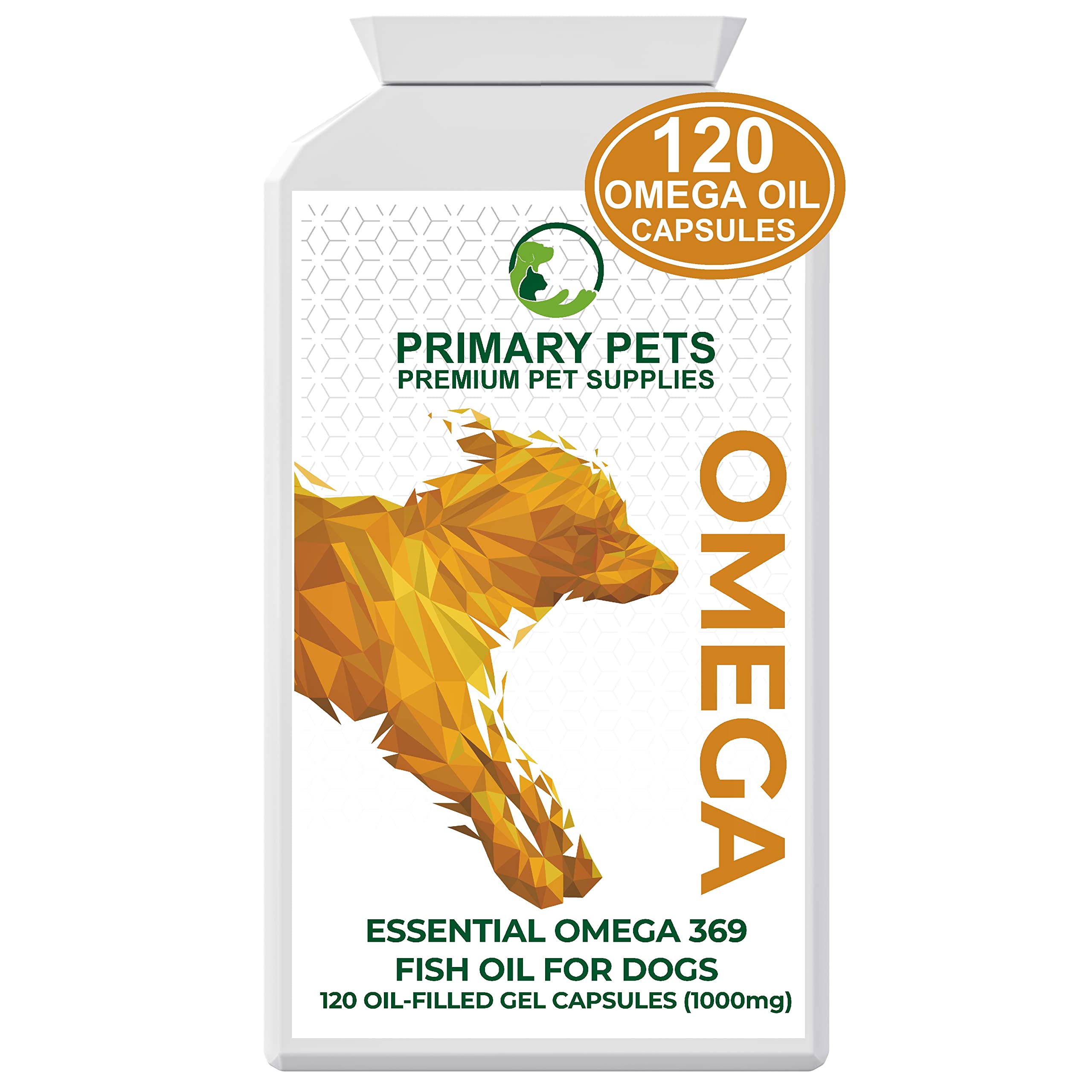 Premium Omega 3 Fish Oil for Dogs 1000mg - Skin & Joint Support for Pets