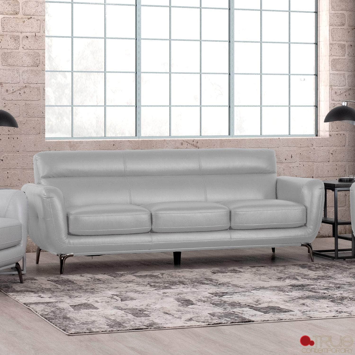 William Tufted Faux Leather Sofa - 2 Color Options | Modern Tufted Vegan Leather Couch for Living Room, Office & Lounge