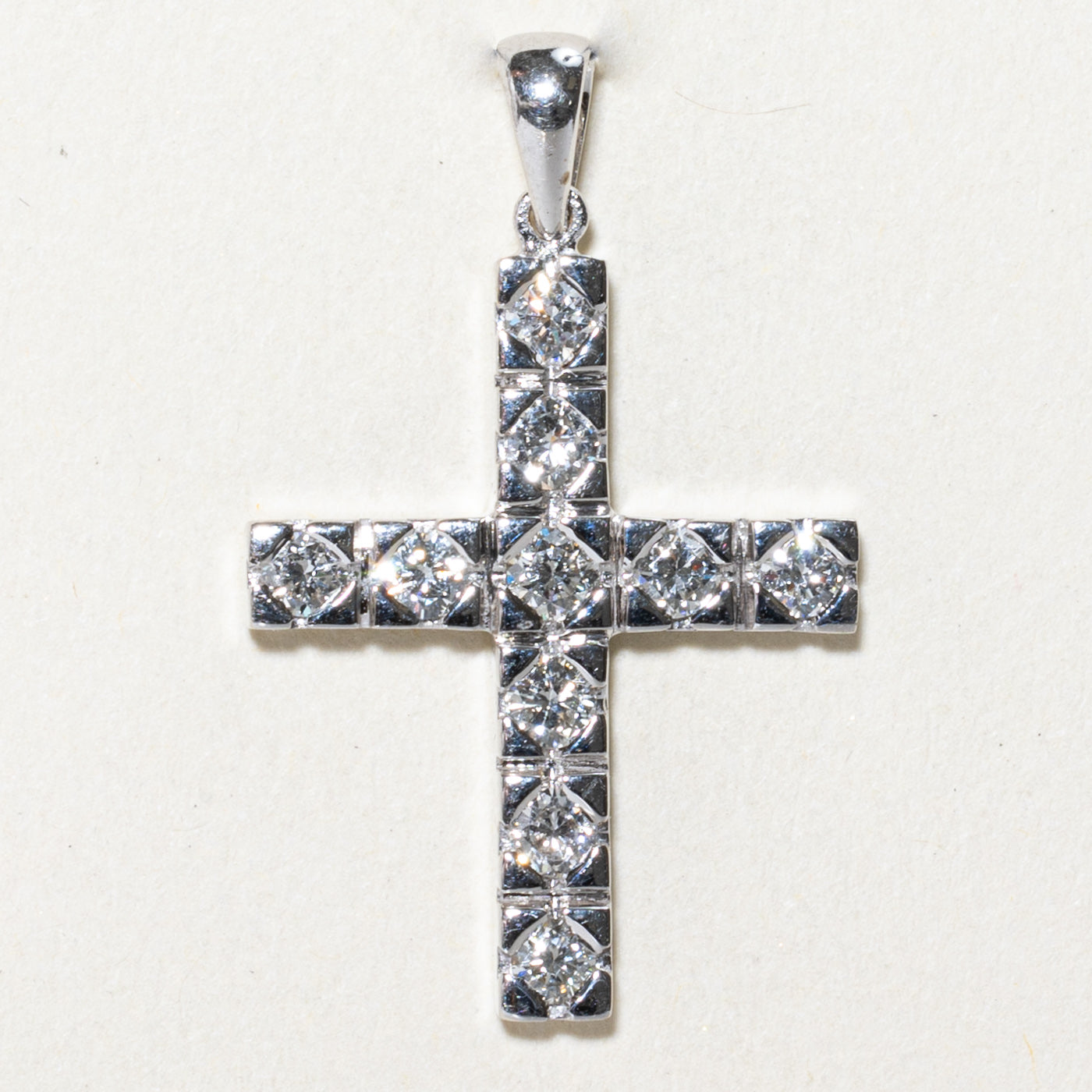 0.75ctw Diamond Cross Pendant Necklace - 14K White Gold Religious Jewelry for Women - Perfect for Baptism, First Communion & Gifts