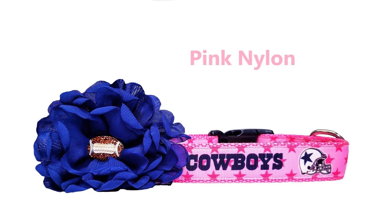 Pink Cowboy Dog Collar for Small Medium Large Dogs - Western Style Pet Collar with Rhinestones - Perfect for Costume Parties, Rodeos & Cowboy Themed Events