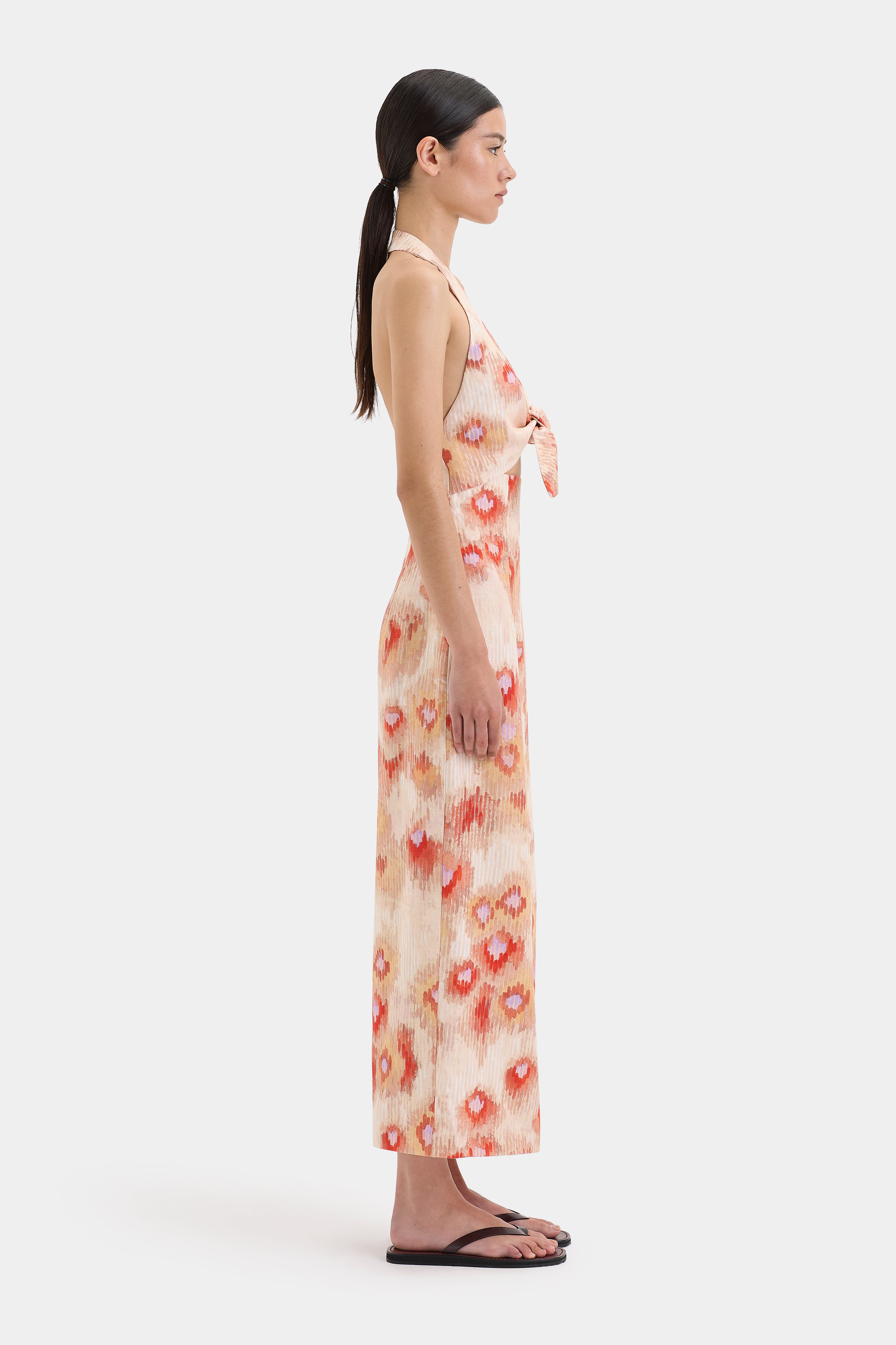 Fiorella Tie Midi Dress - Women's Floral Summer Wrap Dress with Belt | Perfect for Weddings, Parties & Office Wear