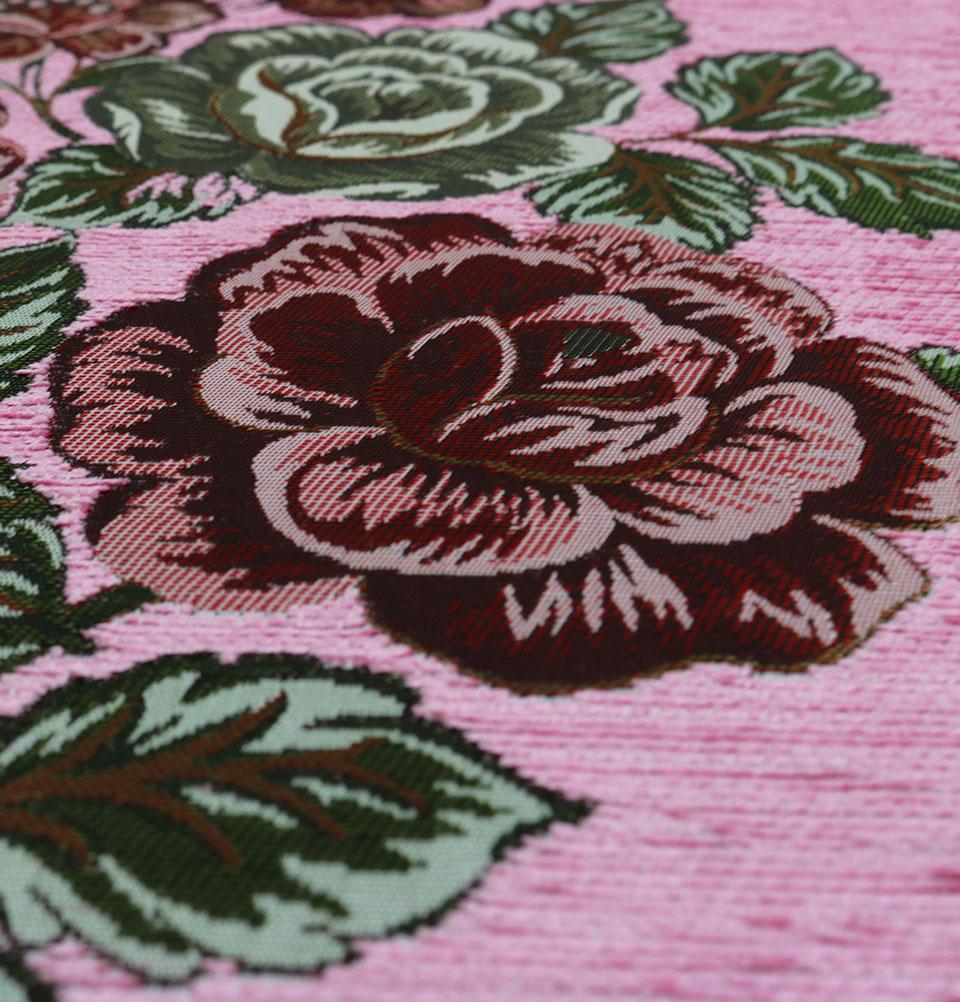 Premium Chenille Embroidered Floral Rose Islamic Prayer Mat - Soft Pink Prayer Rug for Home & Mosque - Non-Slip Comfort for Daily Salah & Jummah Prayers