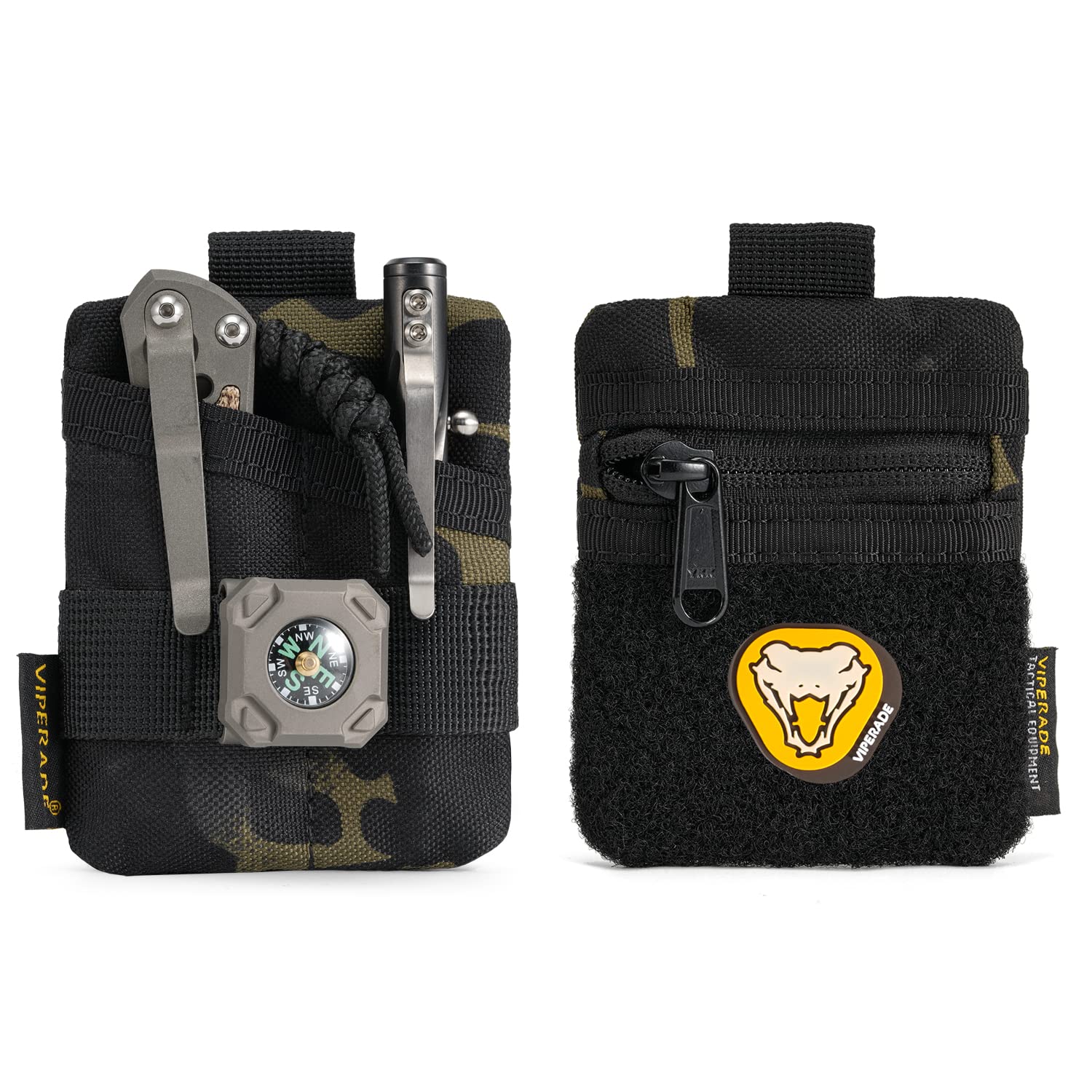 Viperade VE13 Mini EDC Pocket Organizer - Nylon Tool Pouch with DIY Patch Area for Men | Compact Storage for Everyday Carry Gear, Coins & Small Essentials | Perfect for Camping, Hiking & Outdoor Adventures