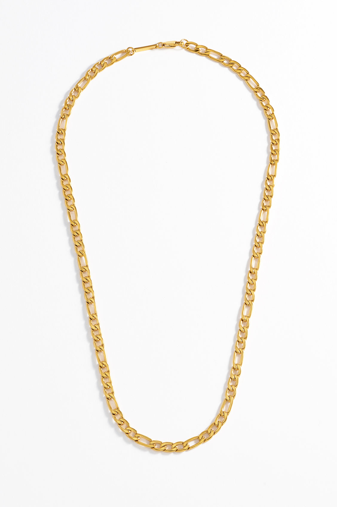 Stylish Men's Figaro Chain Necklace - 14K Gold Plated Italian Link Jewelry for Gifts & Everyday Wear - Perfect for Dating, Parties & Special Occasions