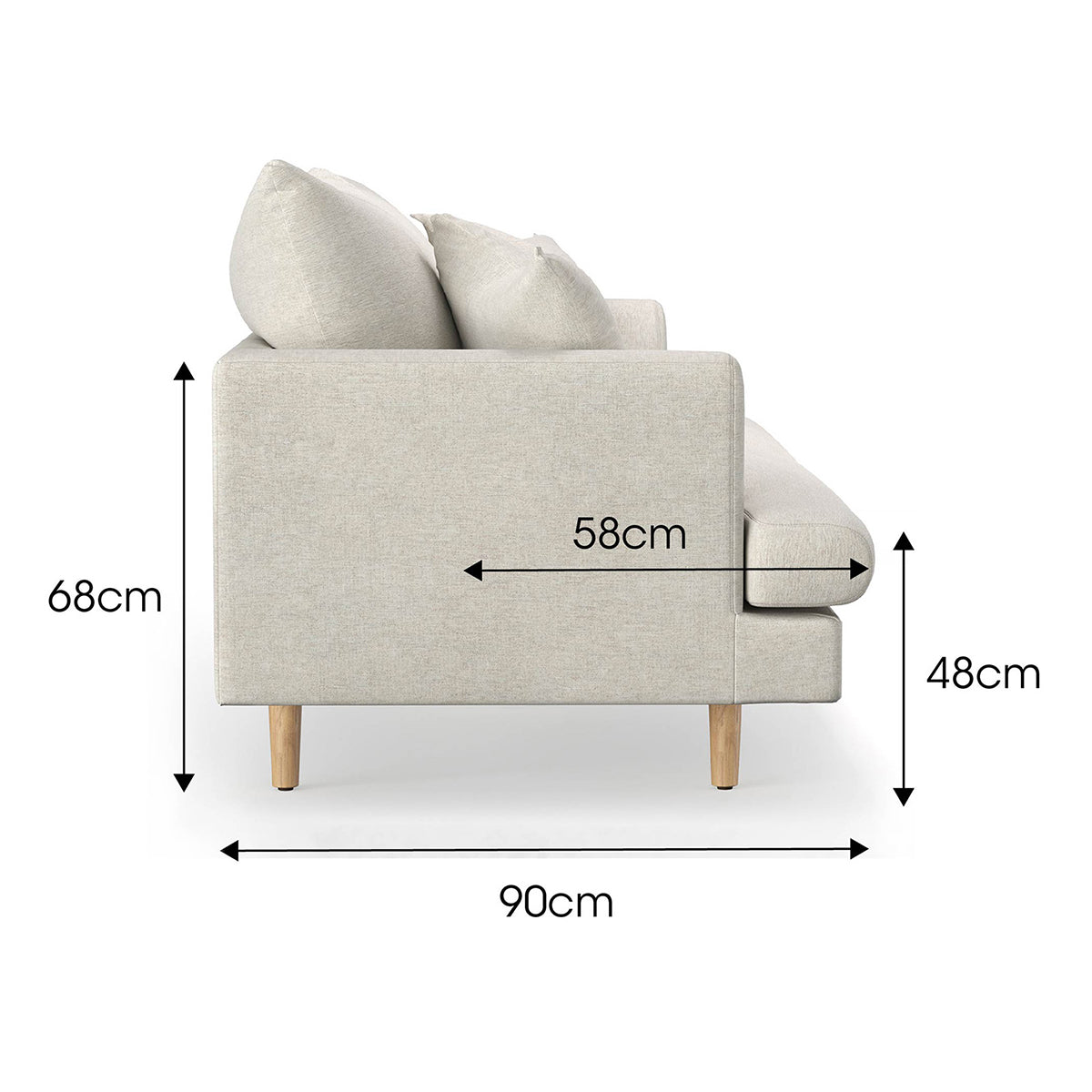 Byron Fabric 3-Seater Sofa - Comfortable Modern Living Room Couch for Small Spaces | Perfect for Apartments, Dorms & Cozy Homes