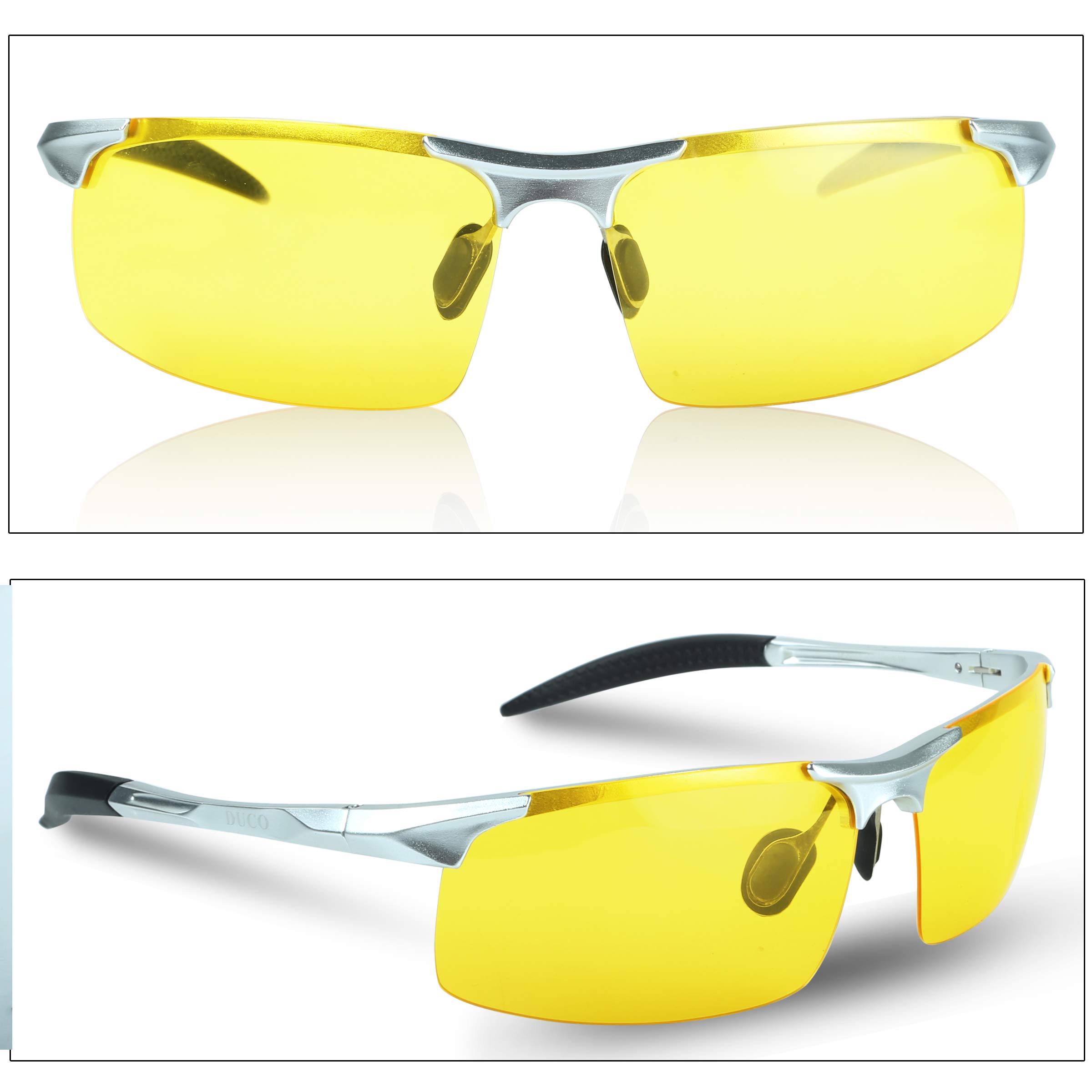 DUCO Polarized Night Vision Glasses for Men - Anti-Glare Night Driving & Shooting Glasses - Enhanced Safety for Low Light Conditions