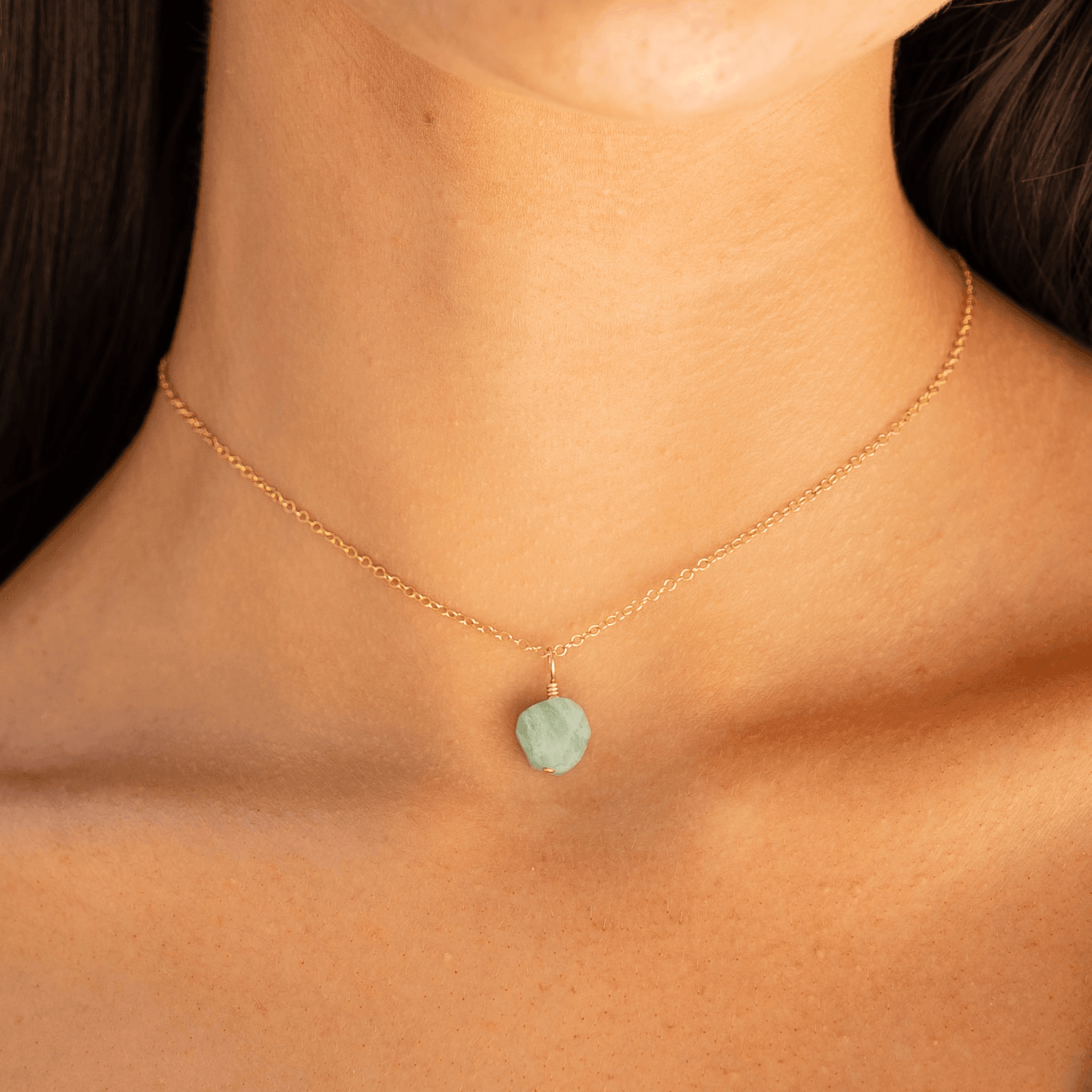 Natural Amazonite Gemstone Pendant Necklace - Healing Crystal Choker for Women | Perfect for Yoga, Meditation & Spiritual Jewelry Gifts
