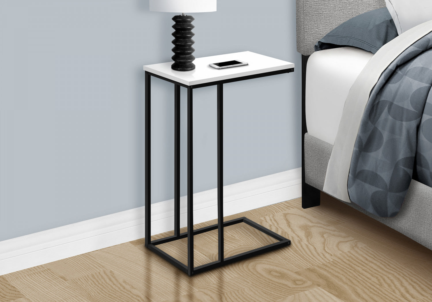 Modern White Calix Side Table - Small End Table for Living Room, Bedroom, or Office - Perfect for Coffee, Books, and Decor