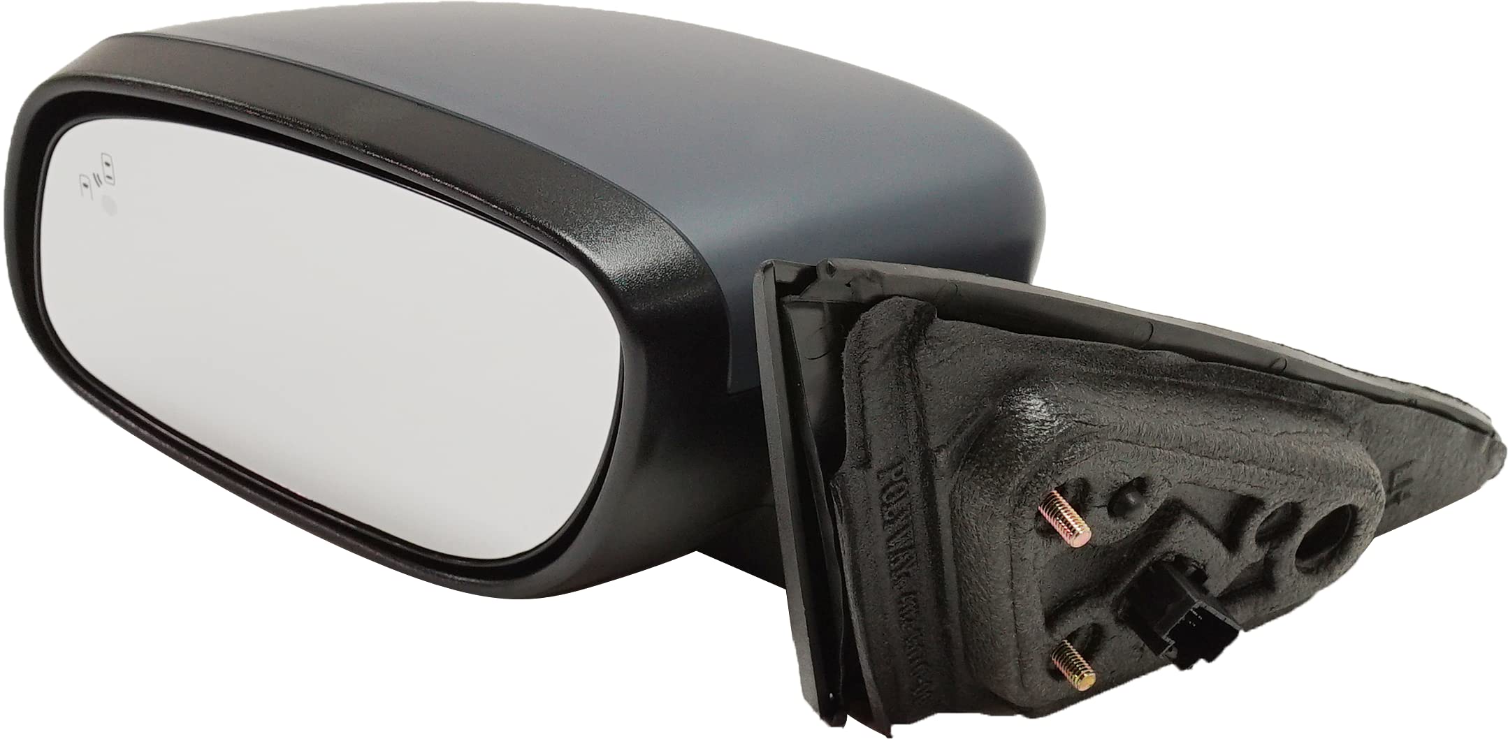 Heated Power Side Mirror with Turn Signal & Blind Spot Monitor for 2010-2019 Ford Taurus - Driver Side, Memory Function, Puddle Lamp, Paintable (Build Date Before May 2010) - Perfect for Winter Driving & Nighttime Safety