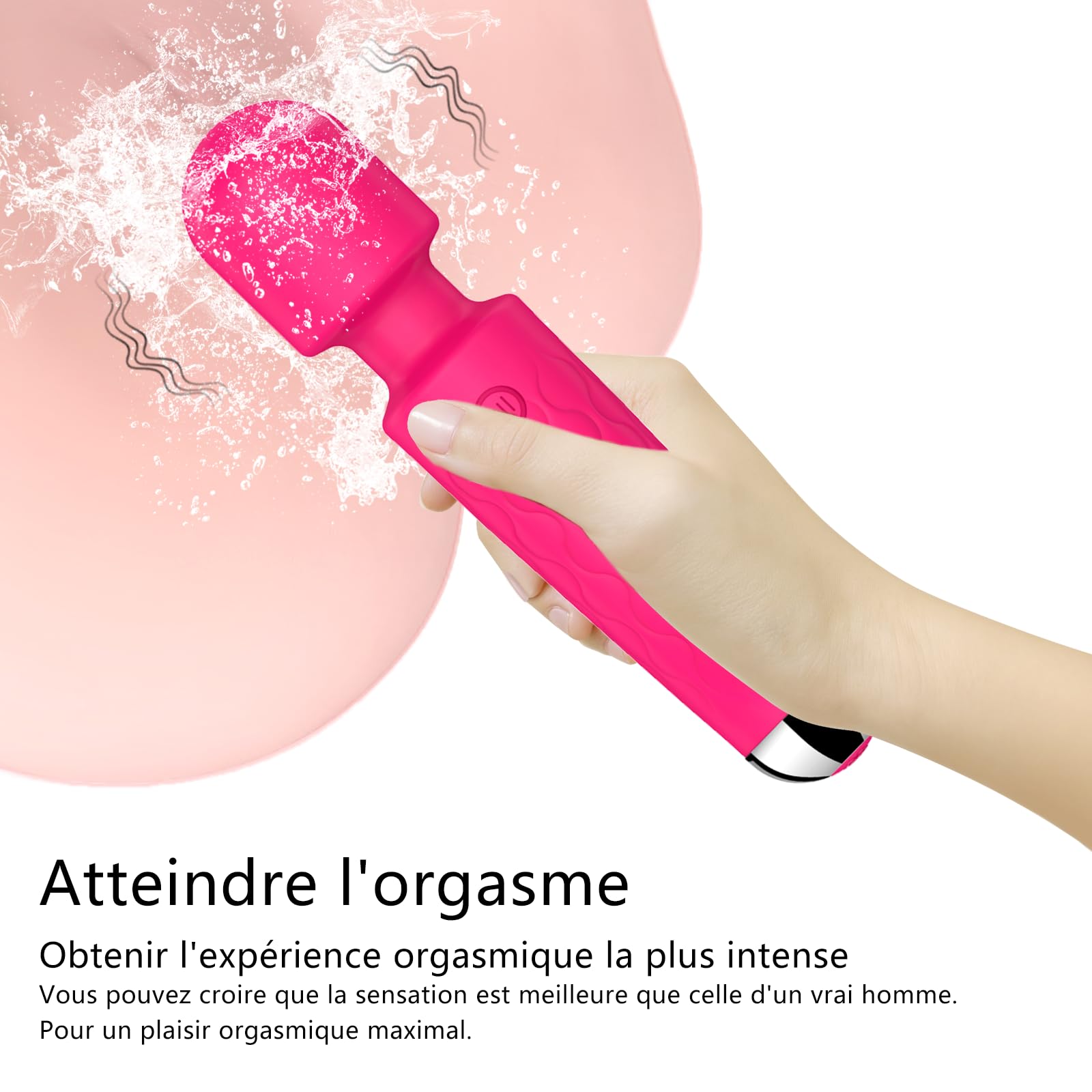 Premium Rose Red Vibrating Wand - 8 Speeds & 20 Patterns G-Spot Stimulator, Clitoral Massager, Waterproof Adult Sex Toy for Women - Perfect for Solo Play, Couples Intimacy & Sensual Exploration