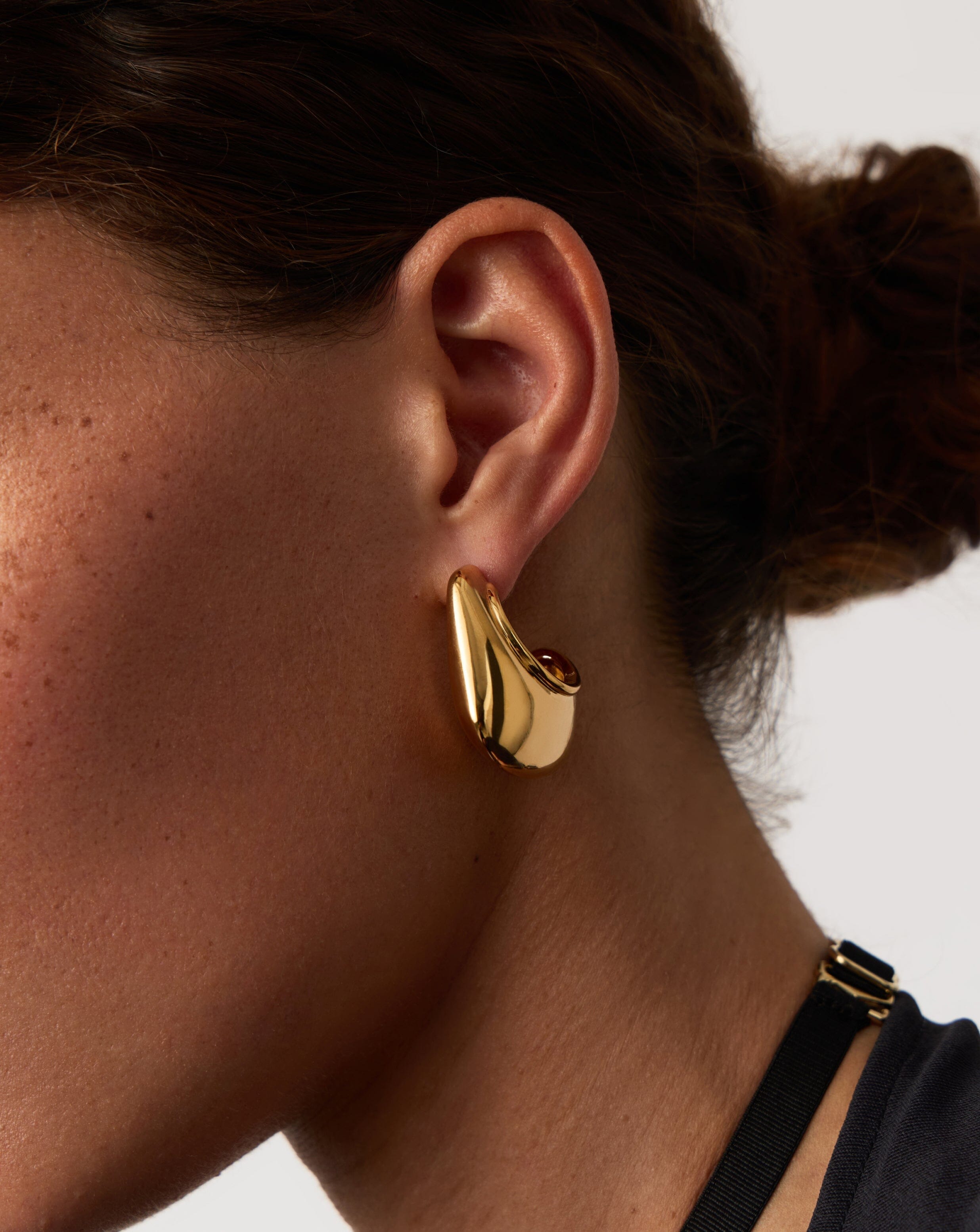 Hera Dome Large Hoop Earrings for Women - 18k Gold Plated Statement Jewelry | Perfect for Parties, Weddings & Everyday Wear