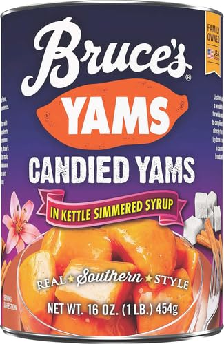 Bruce's Yams Candied Cut Sweet Potatoes in Kettle Simmered Syrup - 16oz Can | Premium Sweet Potato Side Dish for Thanksgiving, Holiday Meals & Family Gatherings