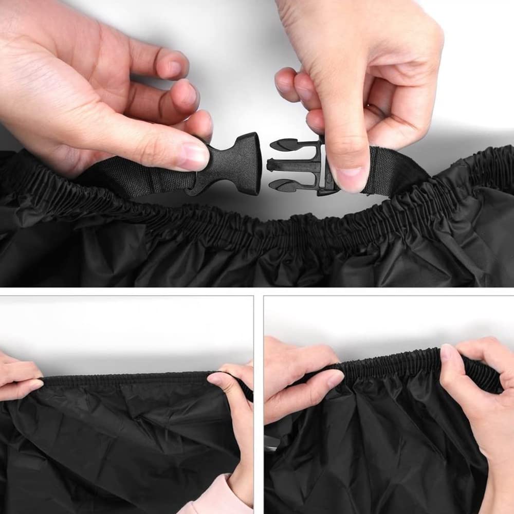 420D Oxford Waterproof Motorcycle Cover with Mini Lock & Storage Bag - Outdoor Protector for Bikes (86.61x37.4x43.31in) - Ideal for Garage, Travel & All-Weather Protection