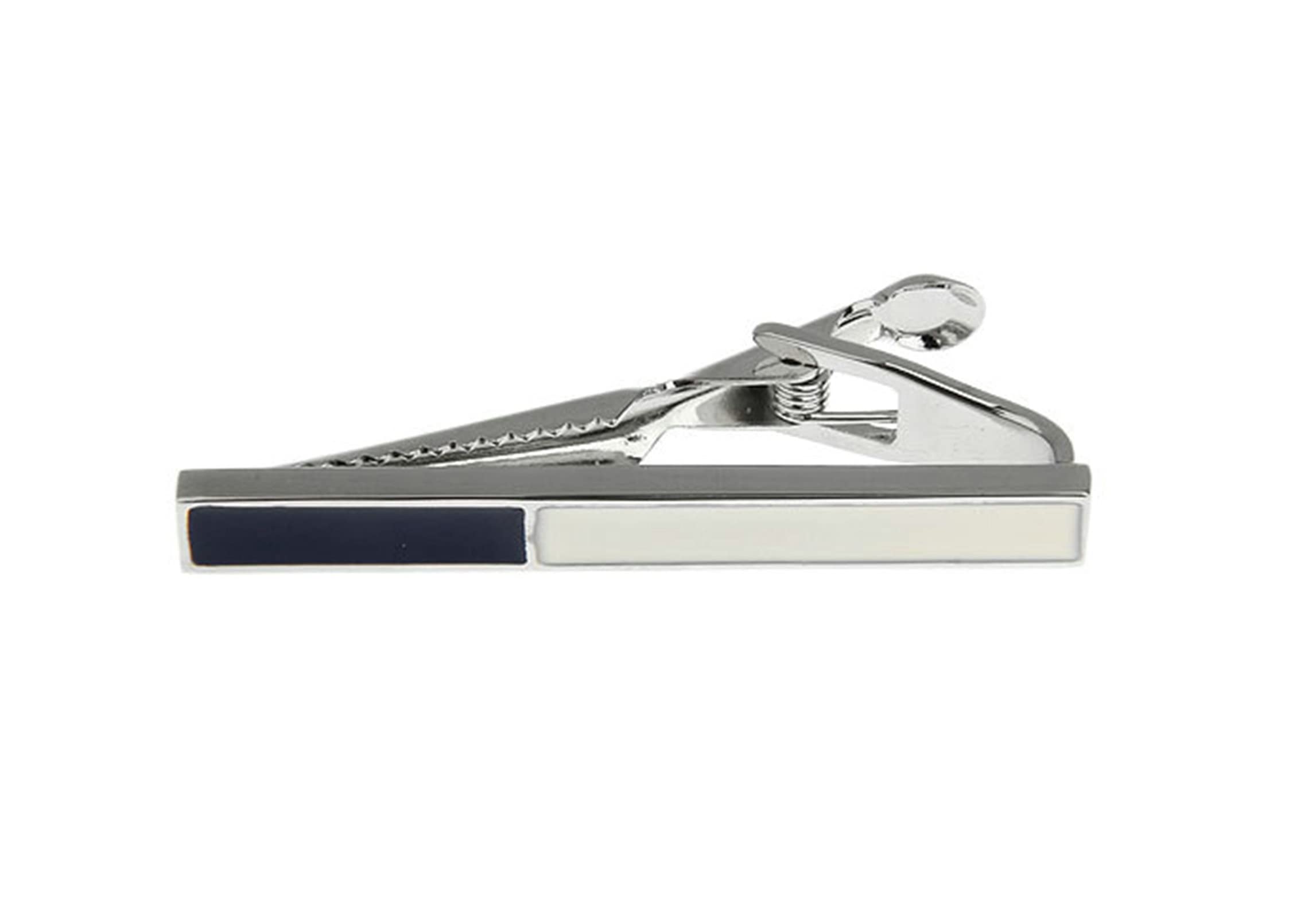 Elegant Silver & Black Tie Clip for Men | Premium Copper Tie Bar | Stylish Long Strip Tie Clips | Unique Jewelry Gift for Him | Perfect for Weddings, Business Meetings & Formal Events
