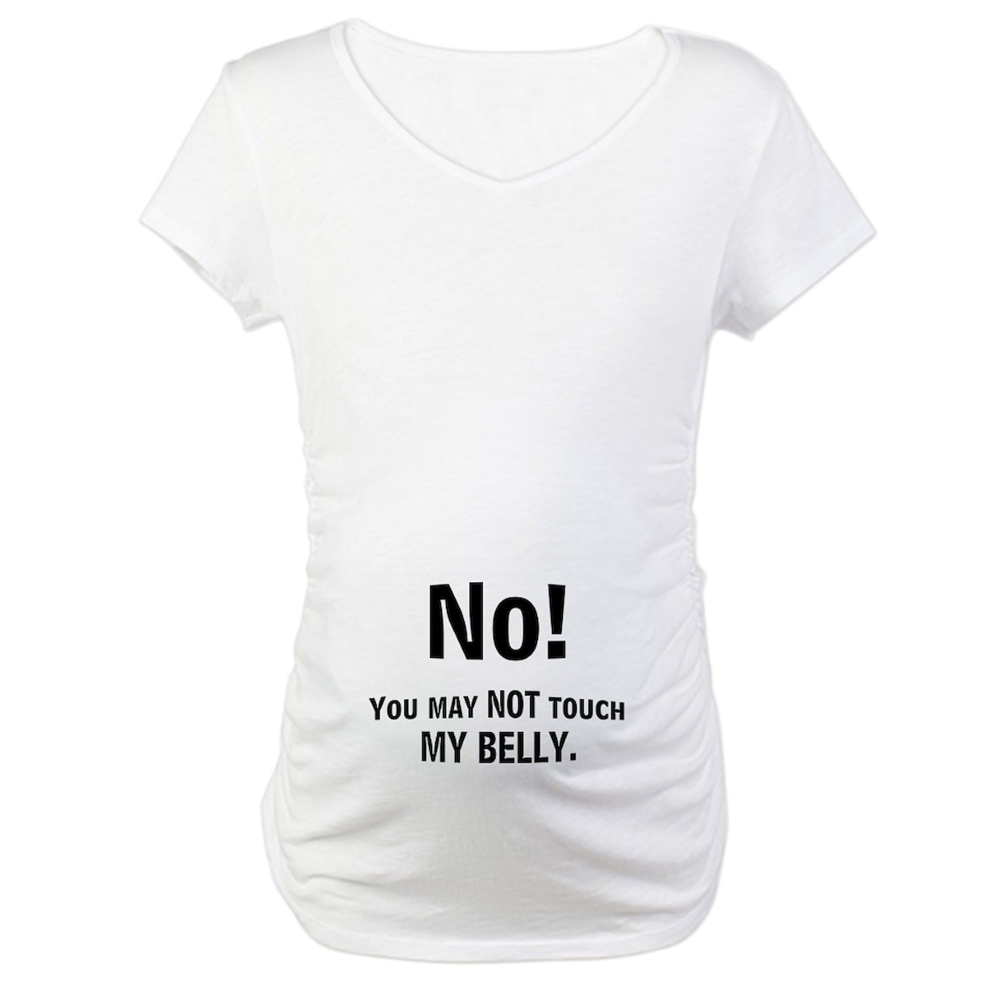 Don't Touch My Belly Maternity T-Shirt for Women - Soft Ruched Side Pregnancy Tee - Perfect for Baby Showers & Maternity Photos