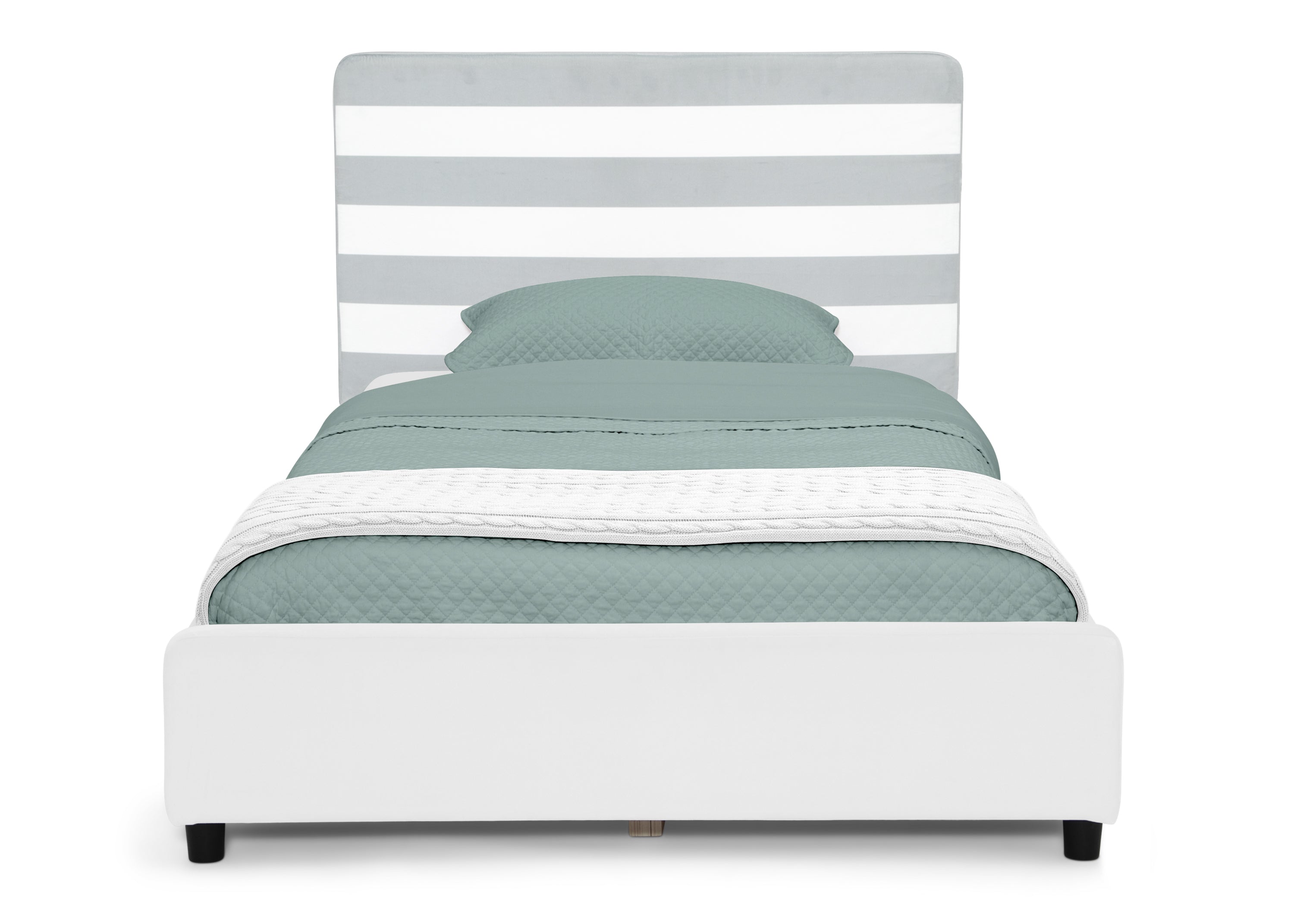 Upholstered Twin Bed with Headboard - Soft Fabric Bed Frame for Kids & Teens - Perfect for Bedrooms, Dorms & Guest Rooms