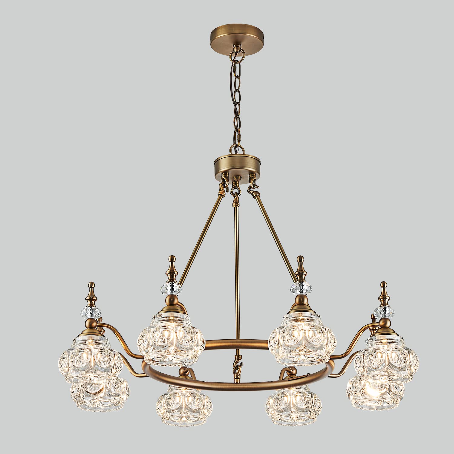 Modern 8-Light Chandelier for Kitchen Island - Sleek Pendant Lighting Fixture for Dining Room, Restaurant & Living Room - Perfect for Contemporary Home Decor and Commercial Spaces