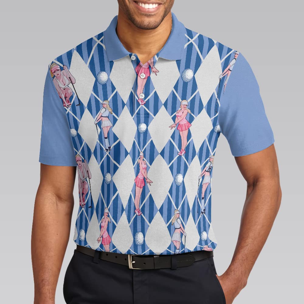 Funny Golf Shirts for Men - Sporty Short Sleeve Polo with Cool Design - Perfect for Golf Outings, Casual Wear & Funny Gift Ideas