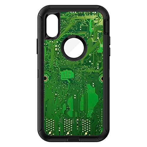 Green Circuit Board Image On Black Case