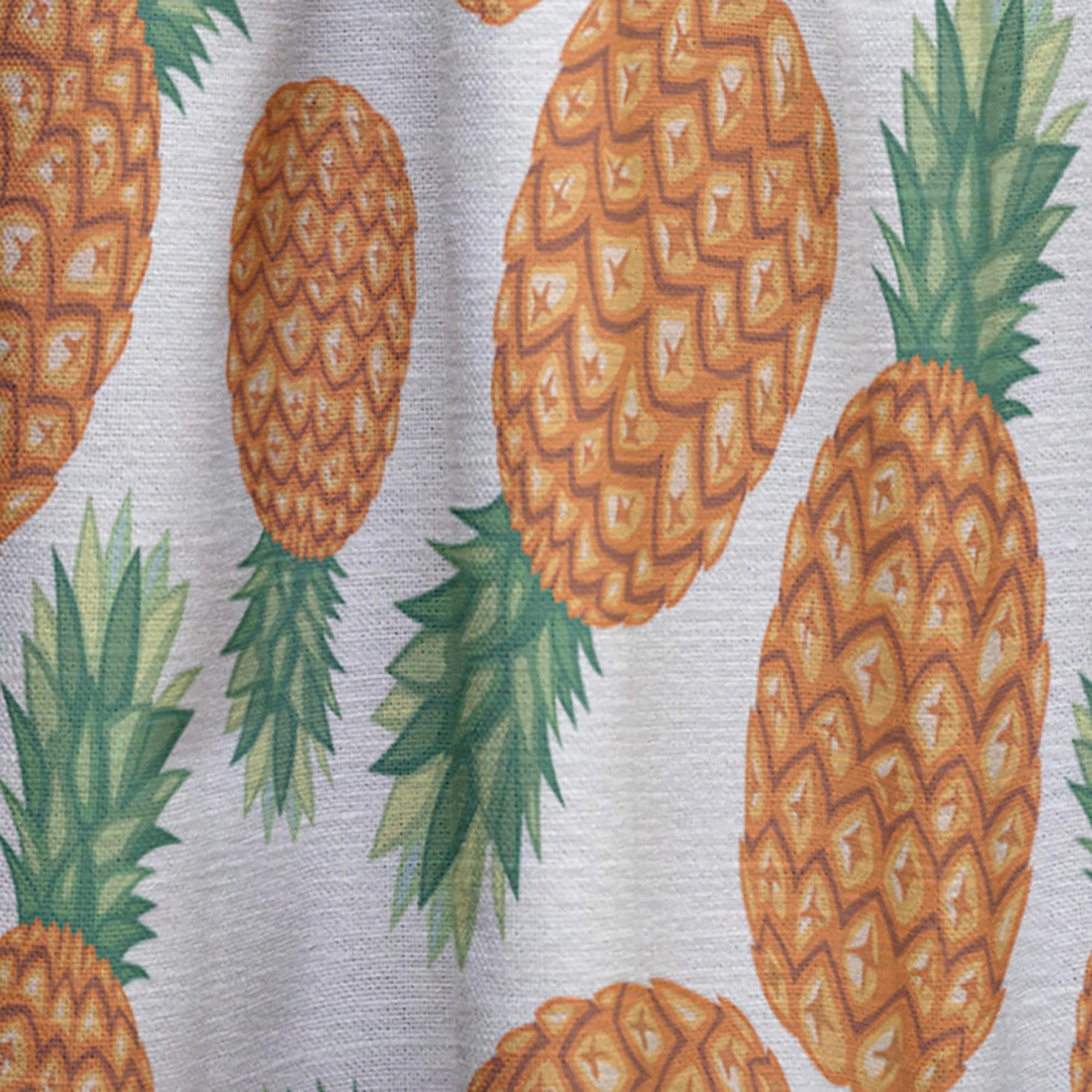 DesignQ Pineapple Fruit Pattern Thermal Insulated Curtains - Single Panel 52x108 Inches - Blackout Drapes for Bedroom & Living Room - Tropical Home Decor for Windows, Patio Doors & Nursery