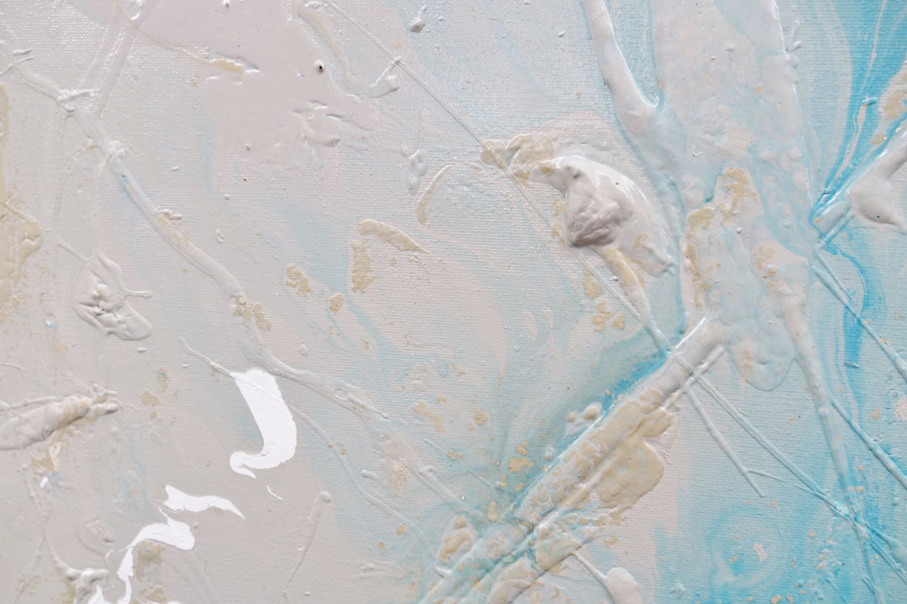 140cm x 180cm Cream Blue Textured Abstract Ocean Painting - Sapphire Reef Wall Art for Living Room, Bedroom & Office Decor