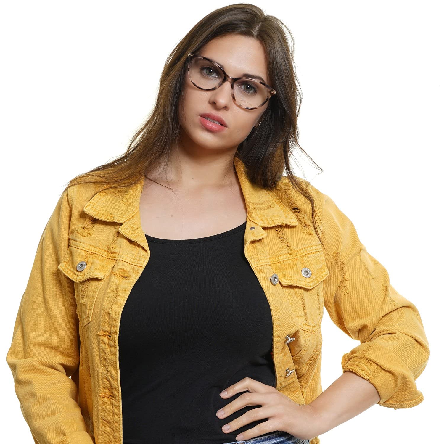 Emilio Pucci EP5082 Havana Colored Eyeglass Frames with Matching Lenses - Stylish Designer Optical Glasses for Women & Men | Perfect for Everyday Wear, Office, and Fashion Accessories