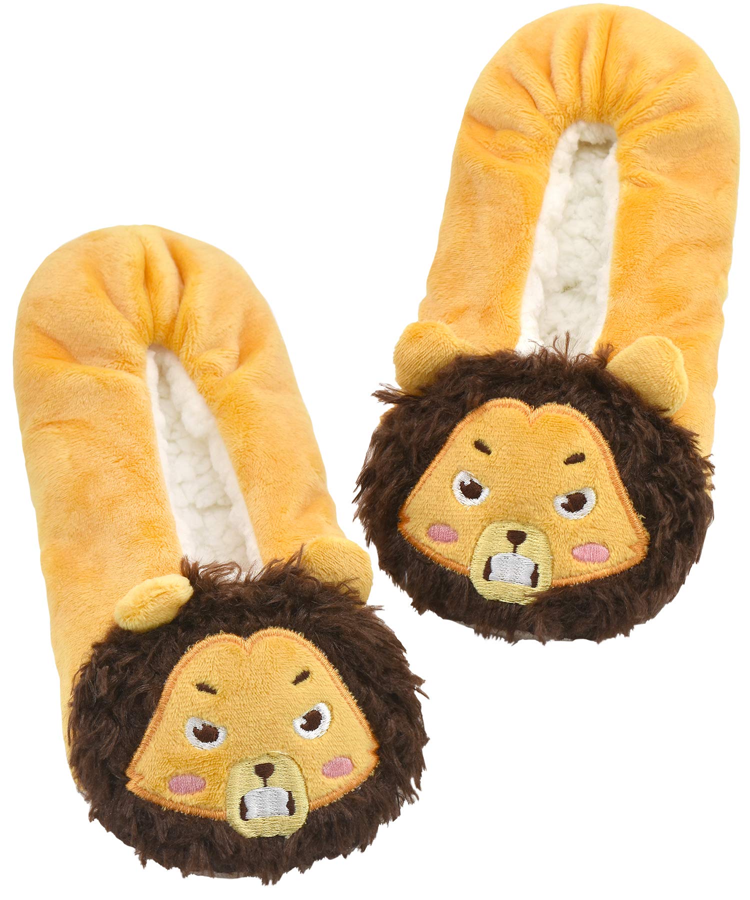 Panda Bros Kids Animal Slippers - Soft Fleece Cartoon Slipper Socks for Boys & Girls - Warm Fuzzy Indoor House Shoes for Bedroom, Lounge & Winter Comfort