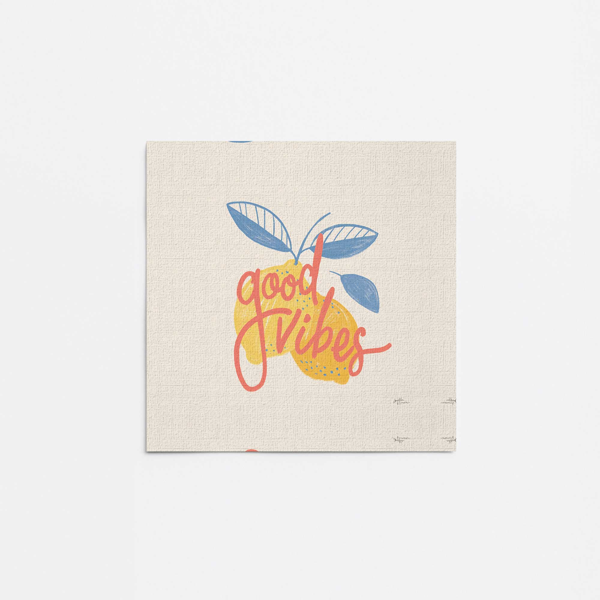 Good Vibes Lemon Poster Print on Canvas - Vibrant Wall Art Decor for Kitchen, Living Room & Office - Perfect for Home & Gift