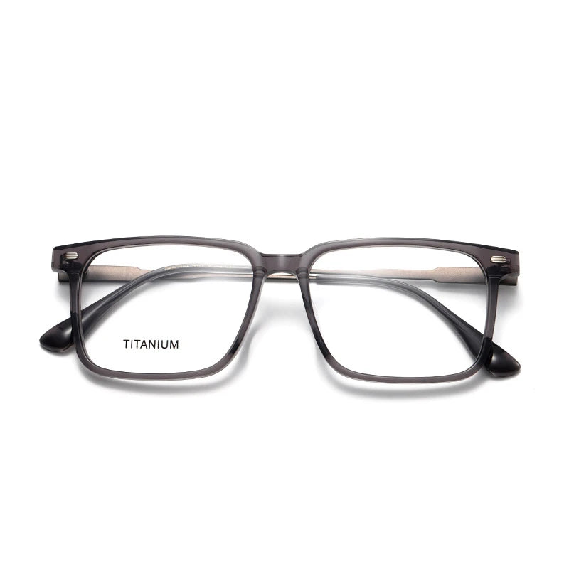 Aror Unisex Full Rim Square Acetate Titanium Eyeglasses 842194 - Lightweight Durable Frame for Men & Women - Perfect for Reading, Working & Daily Wear