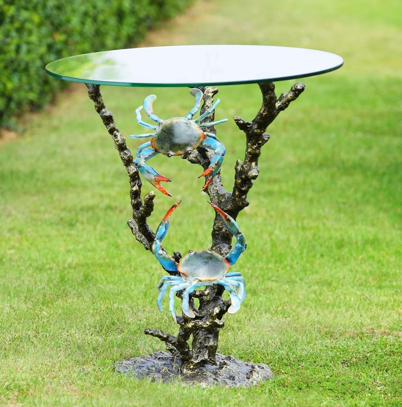 SPI Home Crabs and Coral End Table - Stylish Coastal Decor Accent Table for Living Room, Bedroom, or Beach House - Perfect for Seaside Themed Interiors