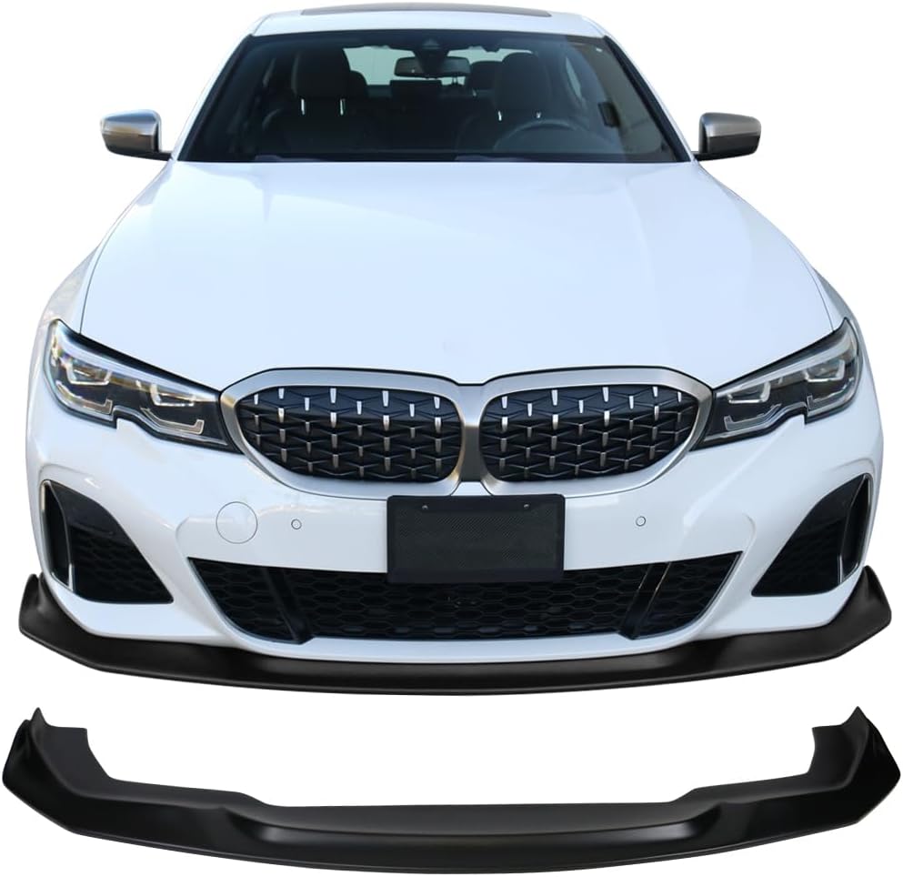 2019-2022 BMW 3 Series G20 M Sport Front Bumper Lip Spoiler - Unpainted PP Material - Enhances Aerodynamics & Sporty Look - Perfect for Car Enthusiasts & Street Racing
