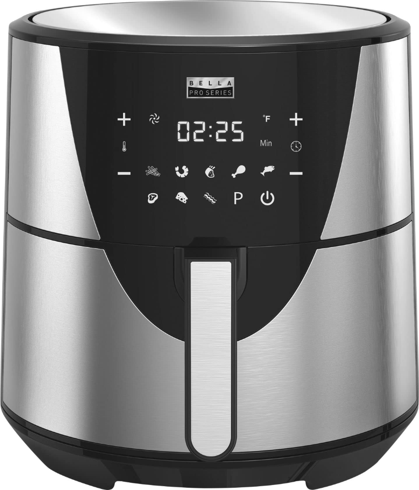 Bella Pro Series 8 Quart Touchscreen Digital Air Fryer - Stainless Steel Design for Healthy Cooking | Perfect for Frying, Baking, Roasting & Reheating | Ideal for Family Meals & Party Snacks