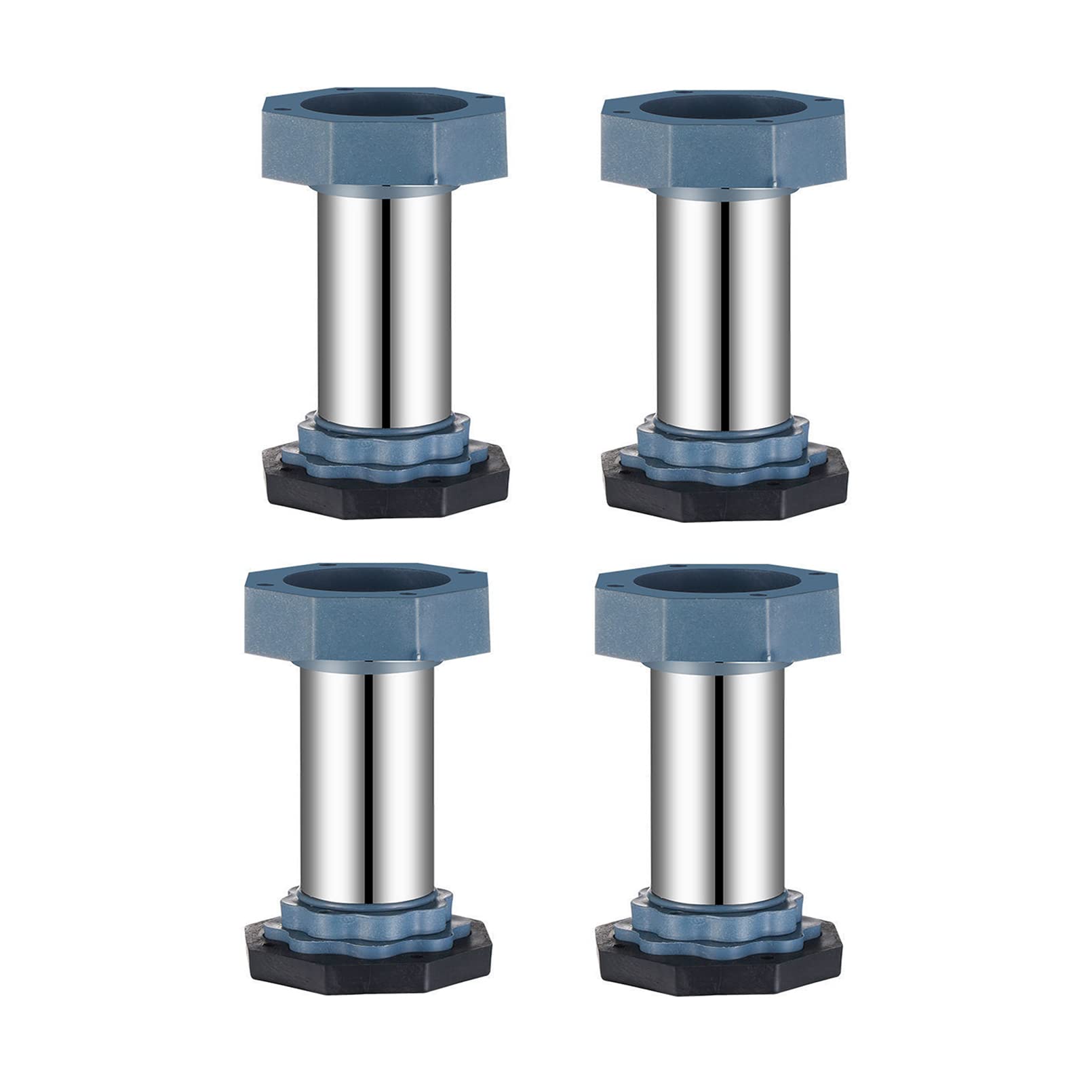 4 Pack Adjustable Washing Machine Feet - Anti Vibration & Anti-Slip Washer Dryer Stabilizers (12cm, Gray) - Prevent Floor Damage & Reduce Noise for Laundry Rooms & Apartments